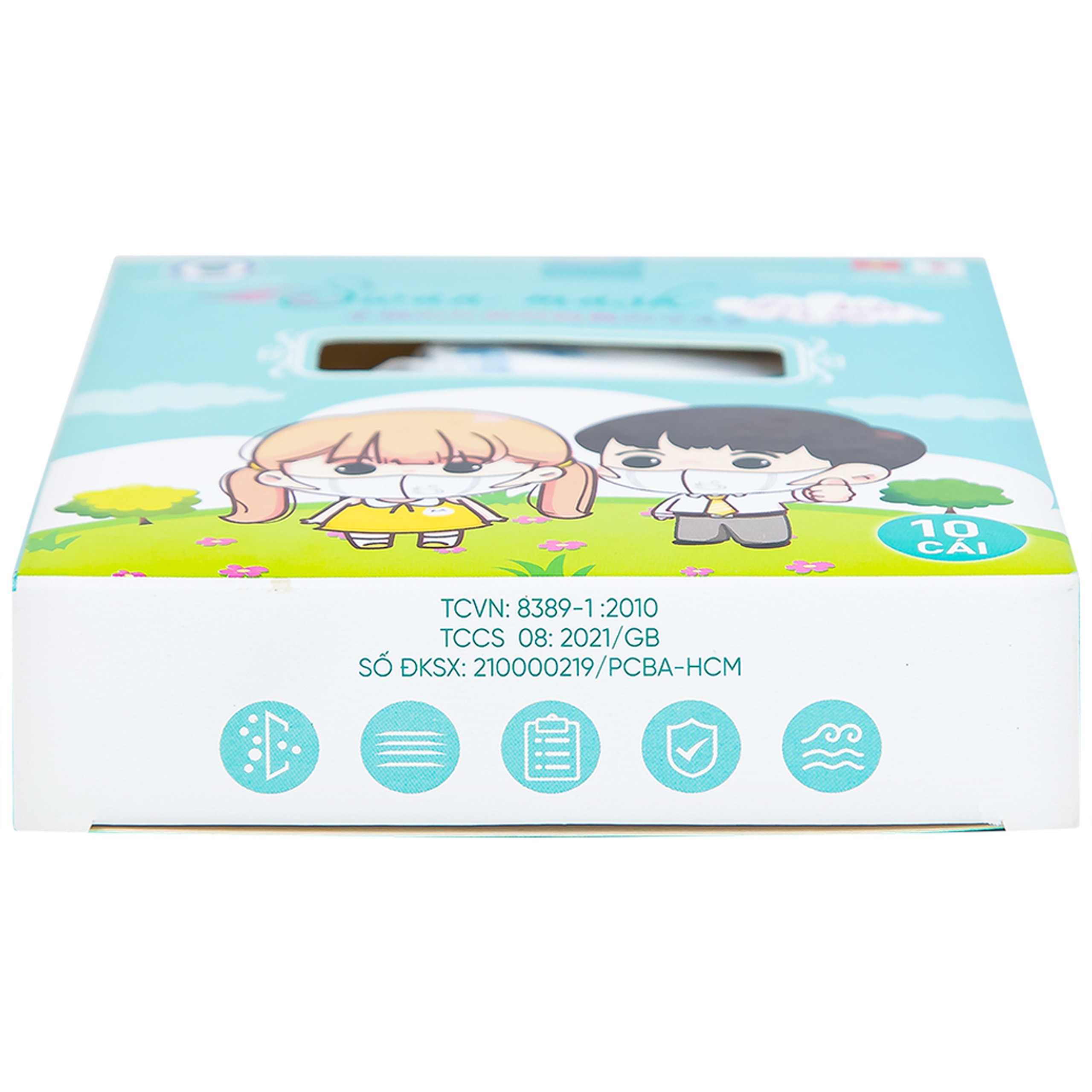 Khẩu trang trẻ em 3 lớp 3D Swan Mask quai vải (10 cái) ngăn khói bụi, vi khuẩn và giọt bắn