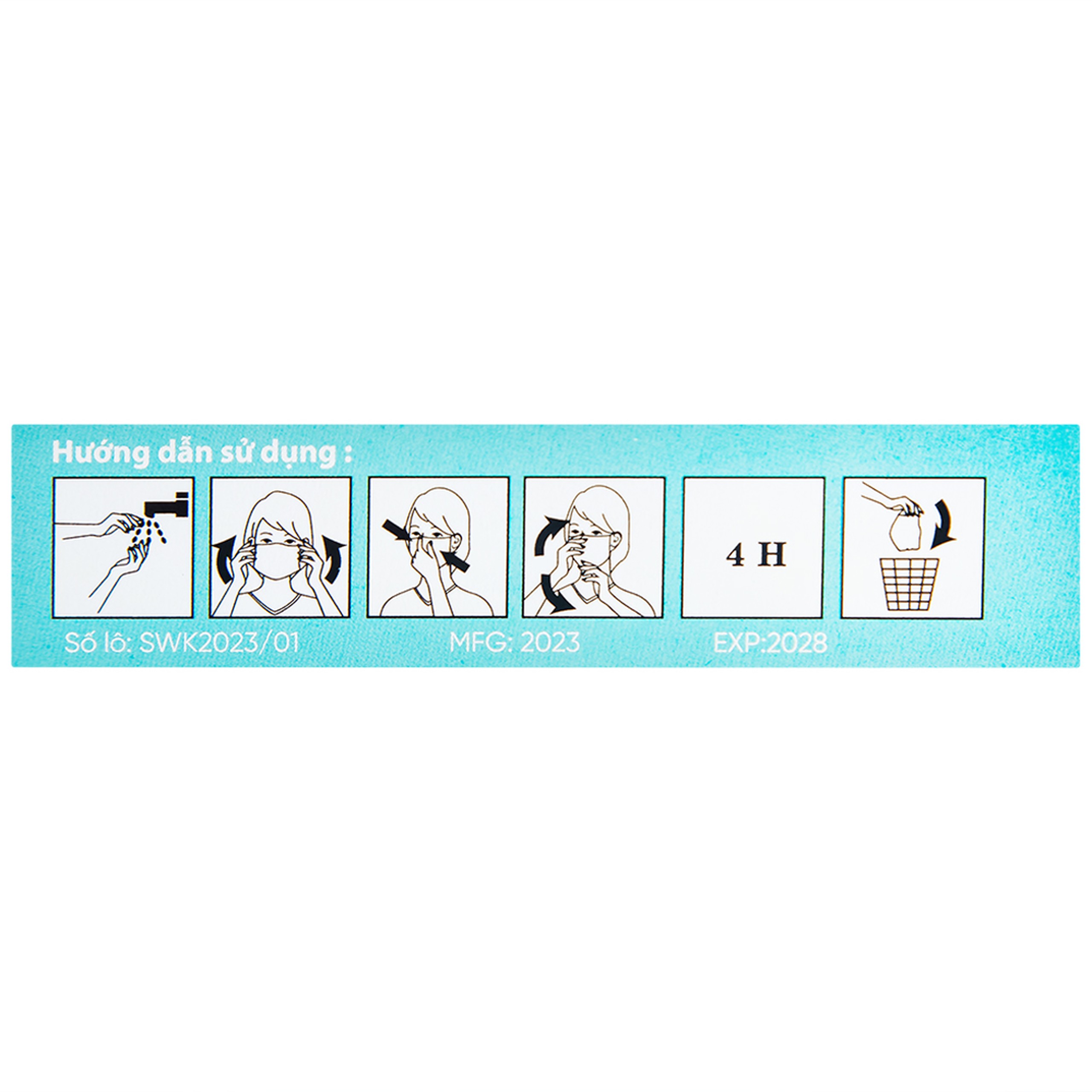 Khẩu trang trẻ em 3 lớp 3D Swan Mask quai vải (10 cái) ngăn khói bụi, vi khuẩn và giọt bắn