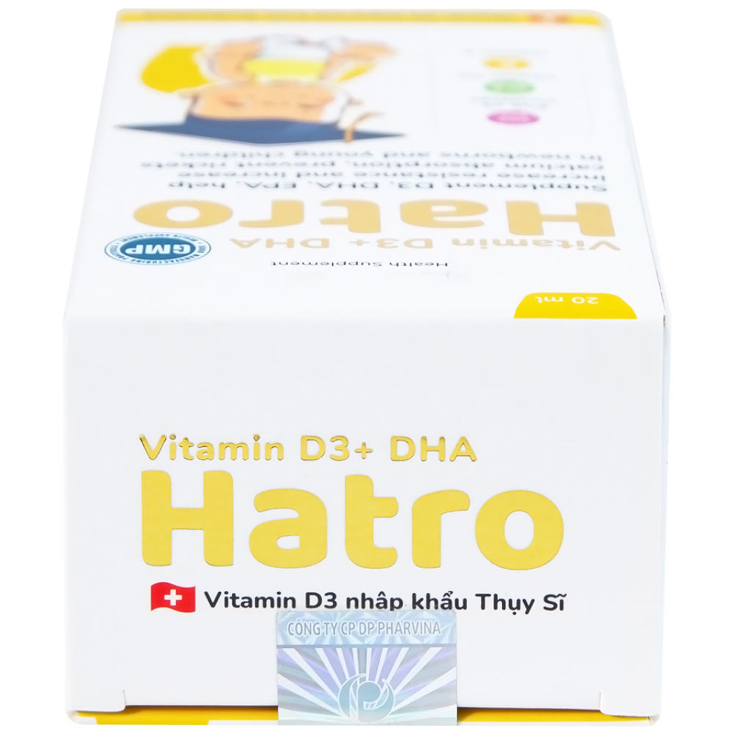 Dung dịch Vitamin D3+ DHA Hatro Pharvina tăng sức đề kháng, giảm nguy cơ còi xương (20ml)