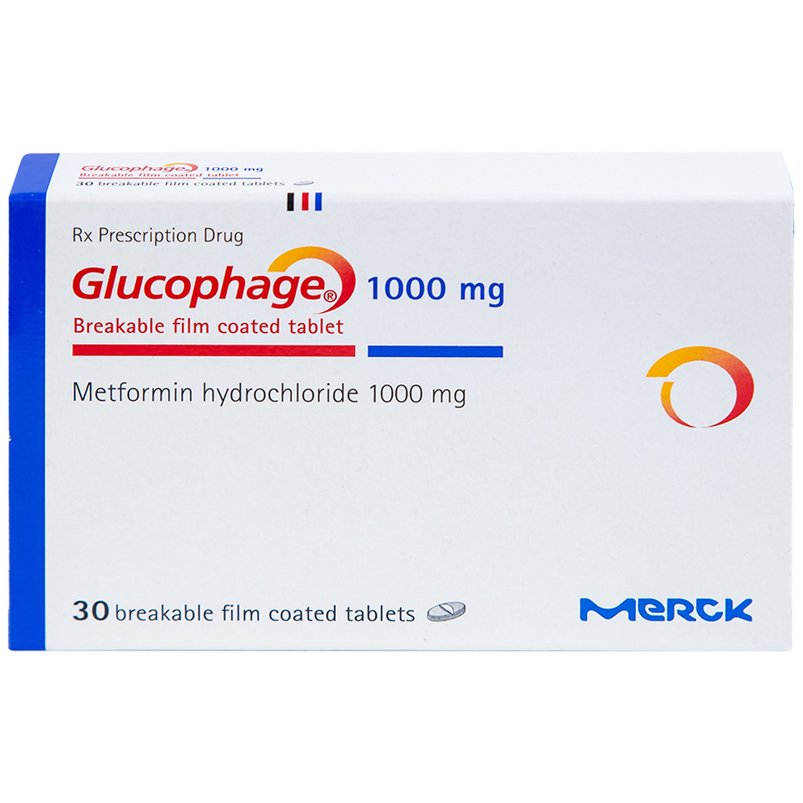 Thuốc Glucophage 1000mg Merck điều trị đái tháo đường típ 2 (2 vỉ x 15 viên)