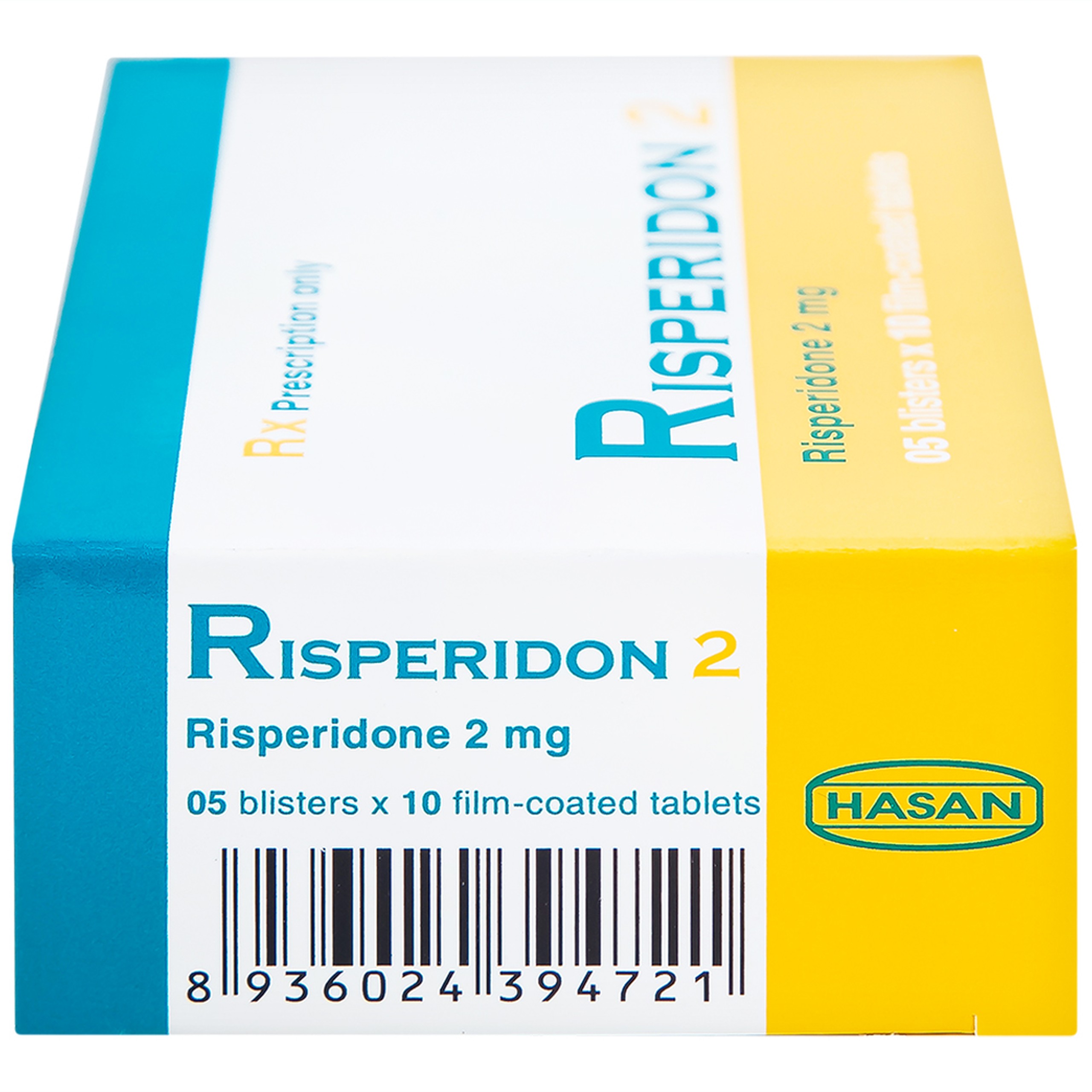 Thuốc Risperidon 2 Hasan điều trị bệnh tâm thần phân liệt (5 vỉ x 10 viên) 