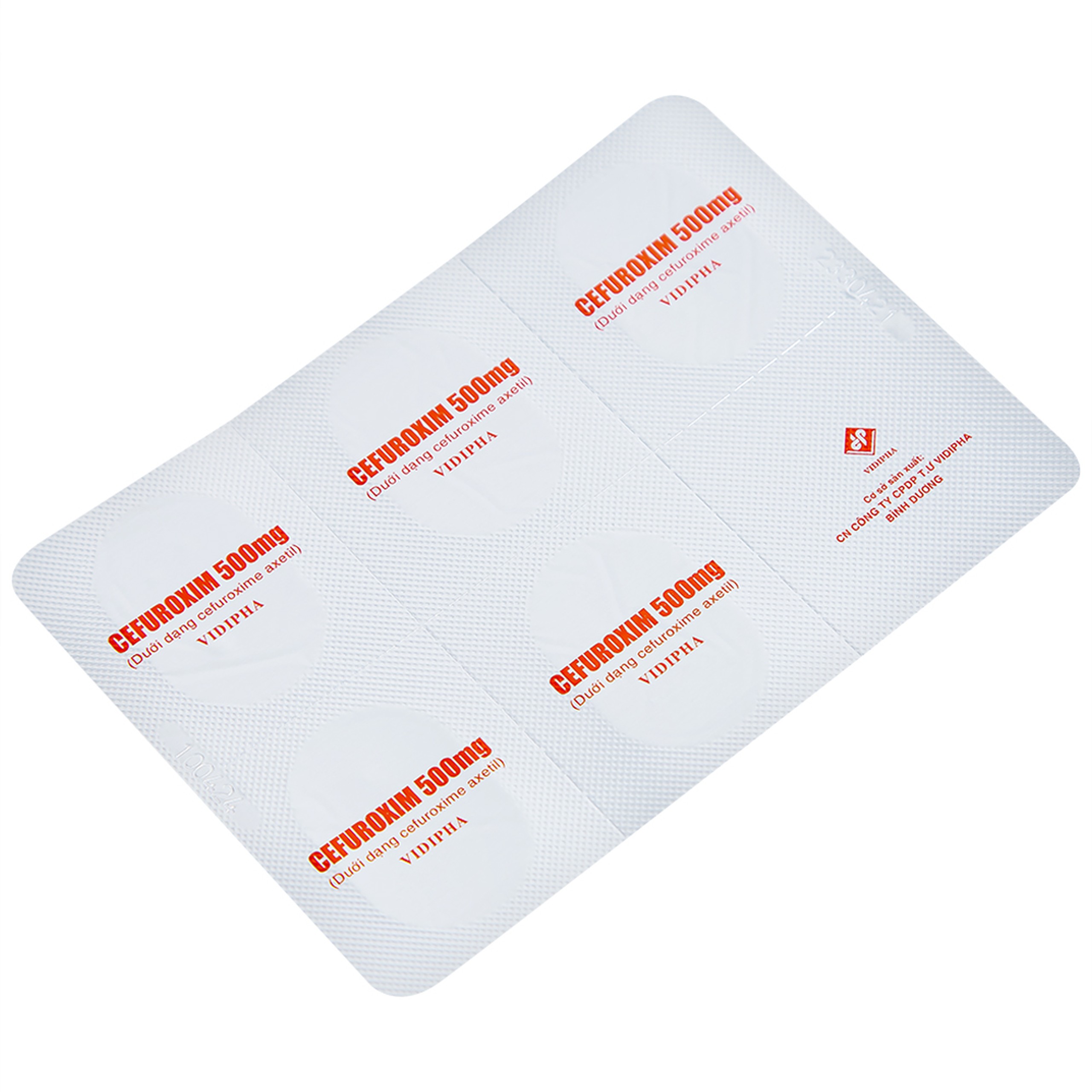 Thuốc Cefuroxim 500mg Vidipha điều trị nhiễm khuẩn (2 vỉ x 5 viên)