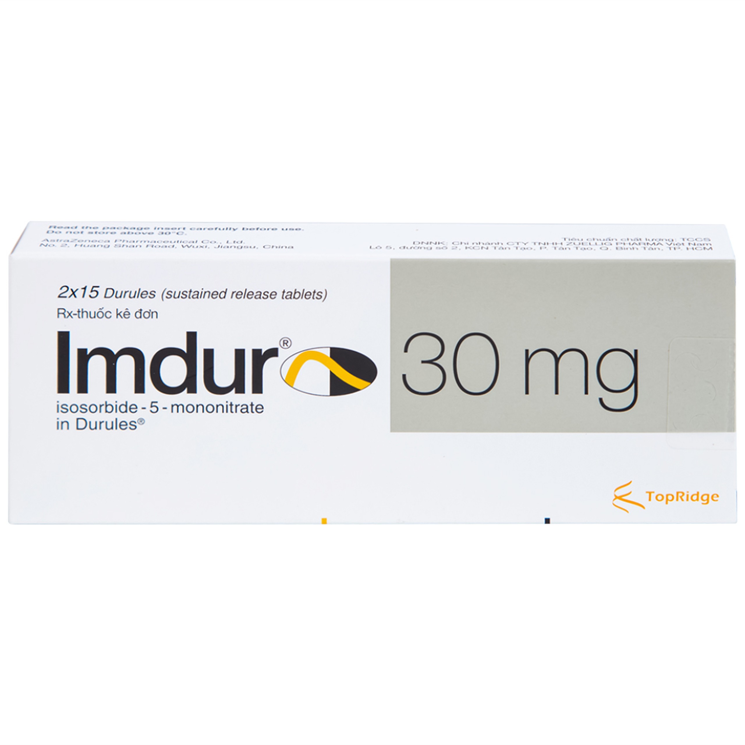 Thuốc Imdur 30mg AstraZeneca điều trị dự phòng đau thắt ngực (2 vỉ x 15 viên)