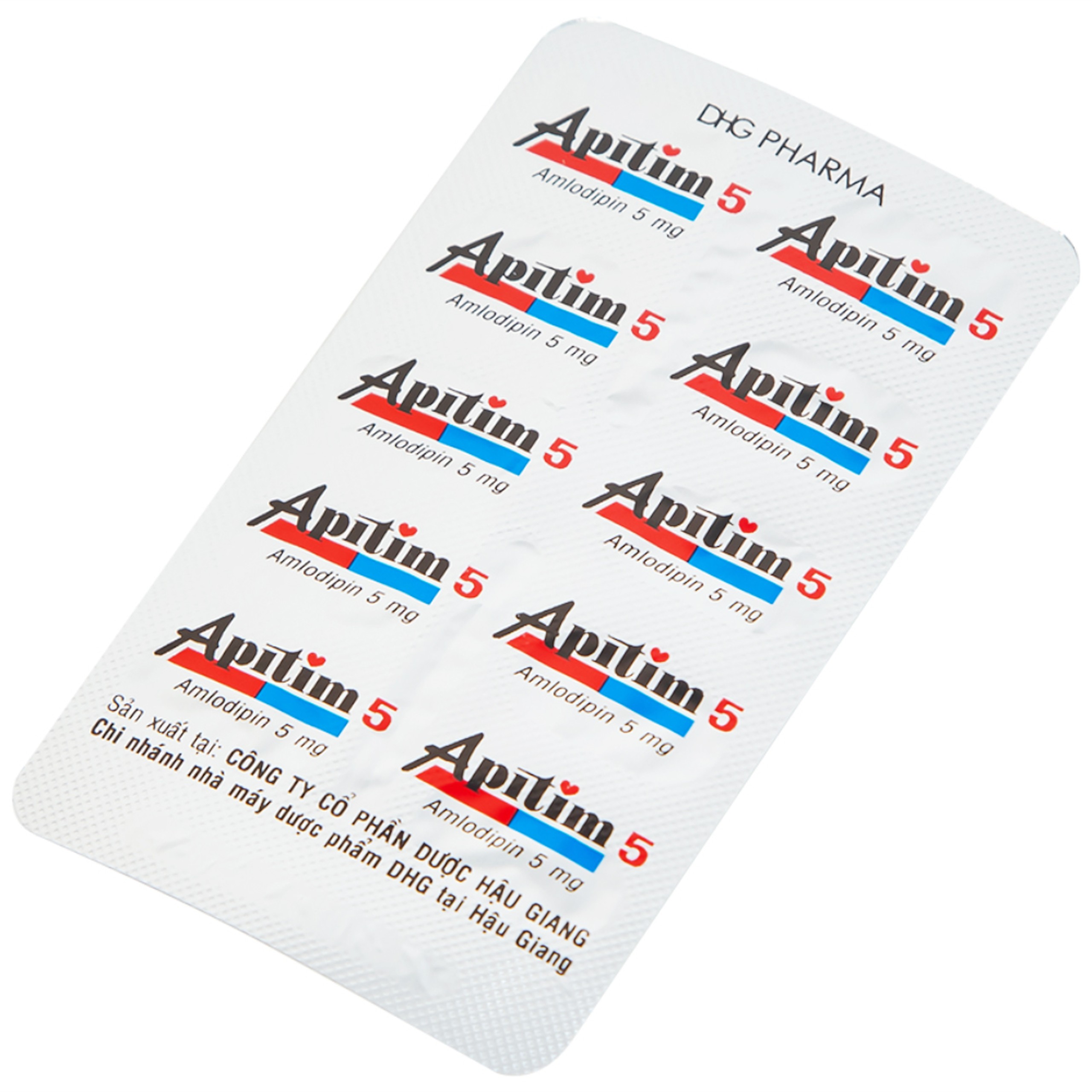 Thuốc Apitim 5 DHG điều trị tăng huyết áp (3 vỉ x 10 viên)