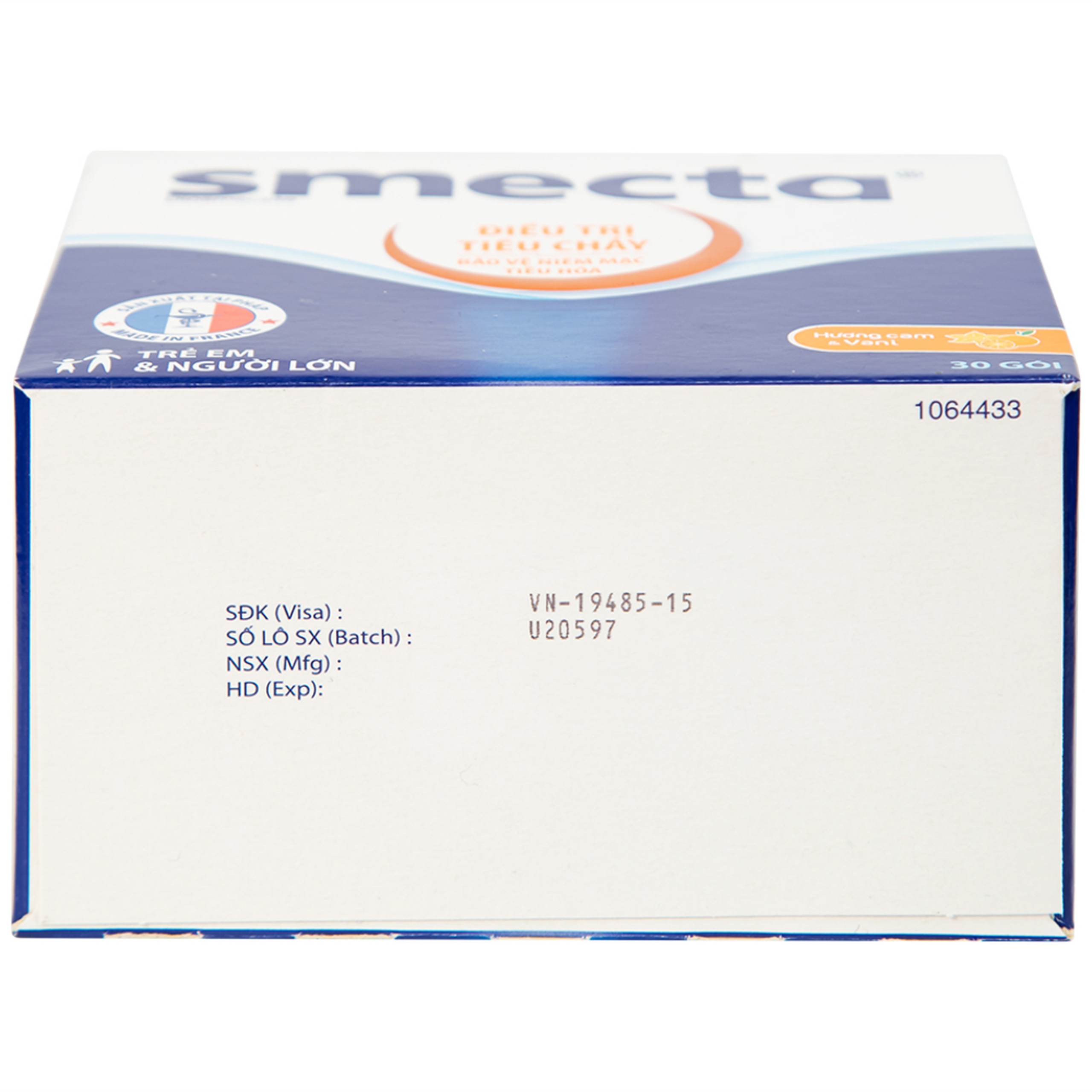 Thuốc bột pha hỗn dịch uống Smecta Ipsen hương cam & vani điều trị tiêu chảy, bảo vệ niêm mạc tiêu hoá (30 gói)