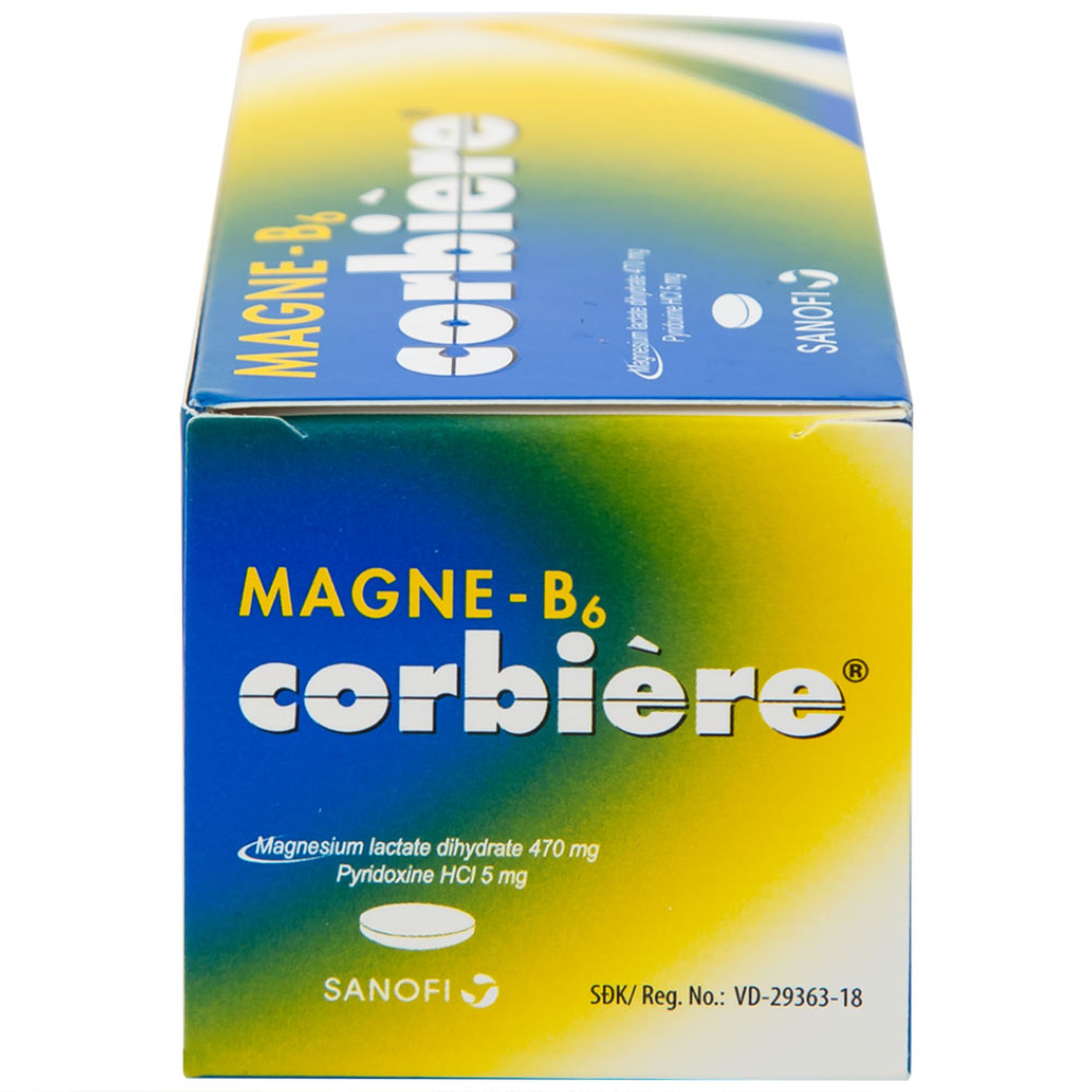 Viên nén Magne-B6 Corbière Sanofi điều trị thiếu magnesi riêng biệt hay kết hợp (5 vỉ x 10 viên)