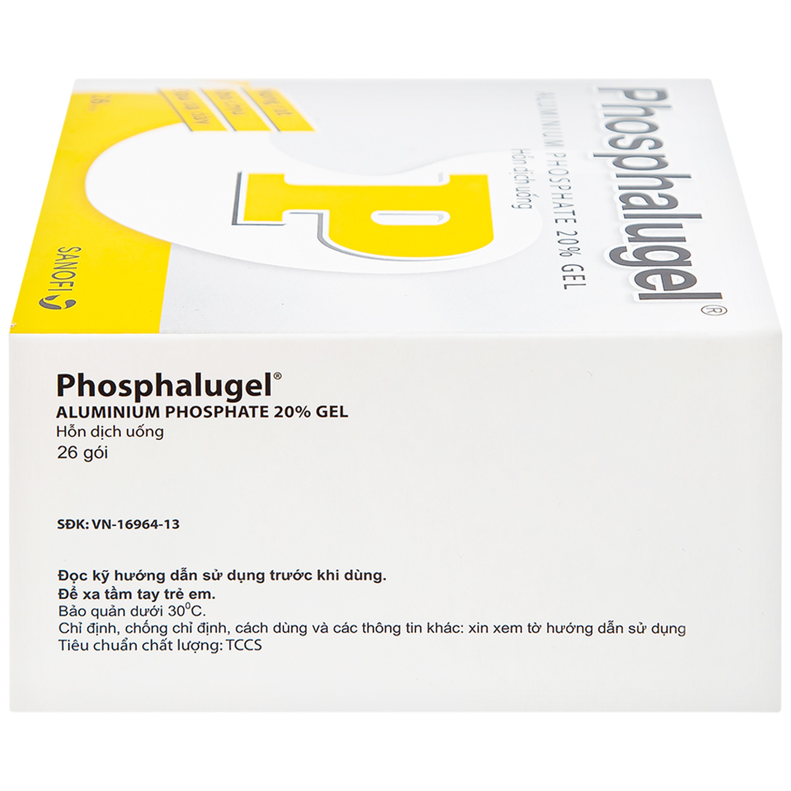 Hỗn dịch uống Phosphalugel Sanofi giảm độ axit của dạ dày (26 gói x 20g)