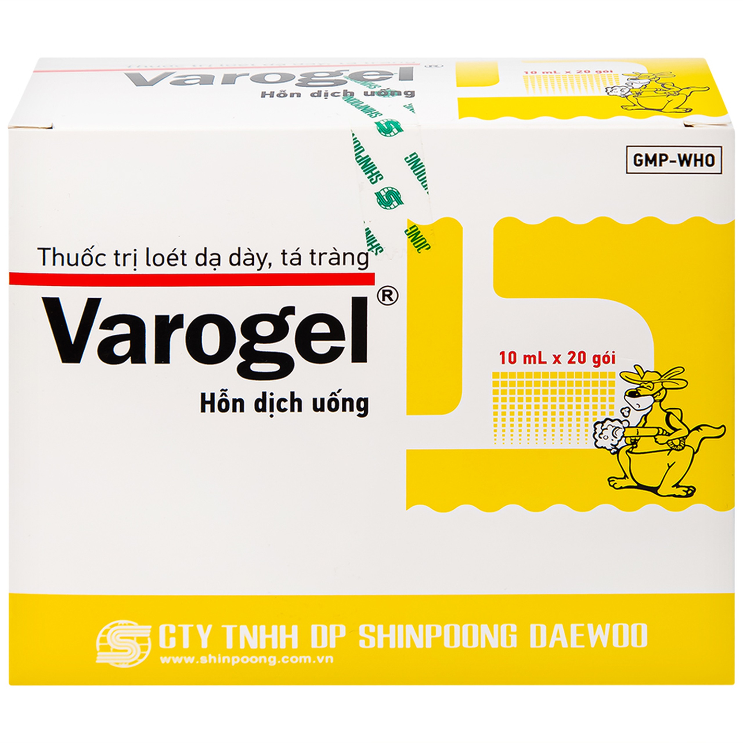 Hỗn dịch uống Varogel Shinpoong Deawoo điều trị viêm loét dạ dày, tá tràng (20 gói x 10ml)