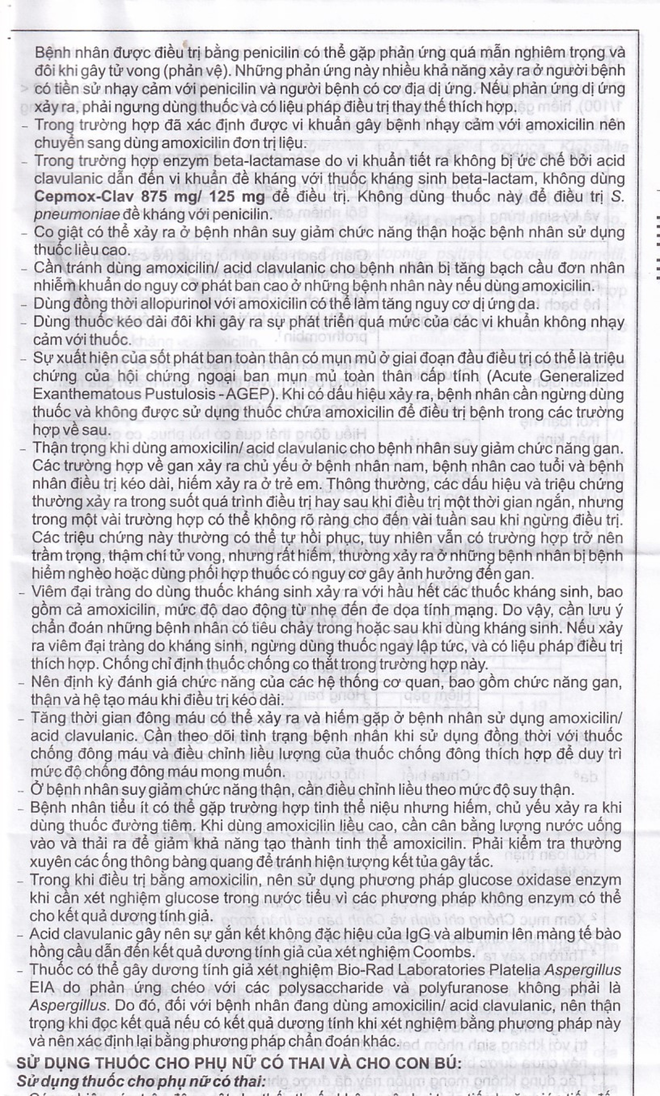 Thuốc Cepmox-Clav 875mg/125mg Imexpharm điều trị viêm xoang cấp tính do vi khuẩn, viêm tai giữa cấp tính (2 vỉ x 7 viên)