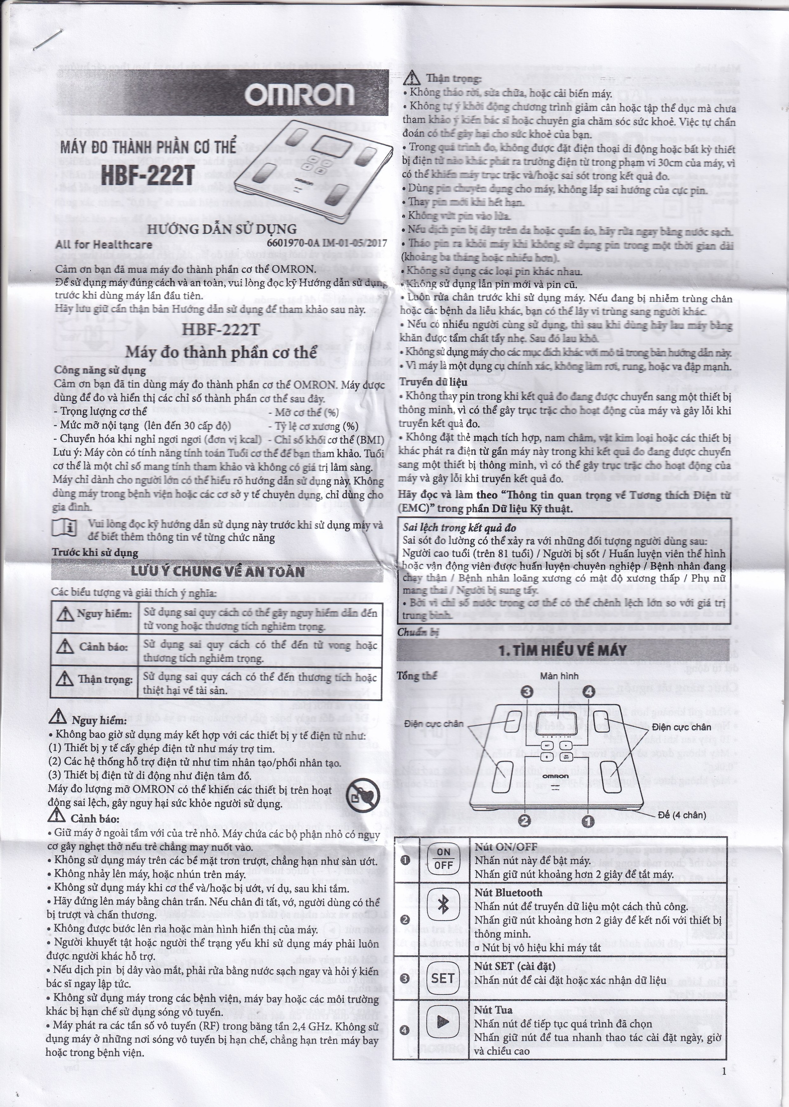 Máy đo thành phần cơ thể Omron HBF-222T