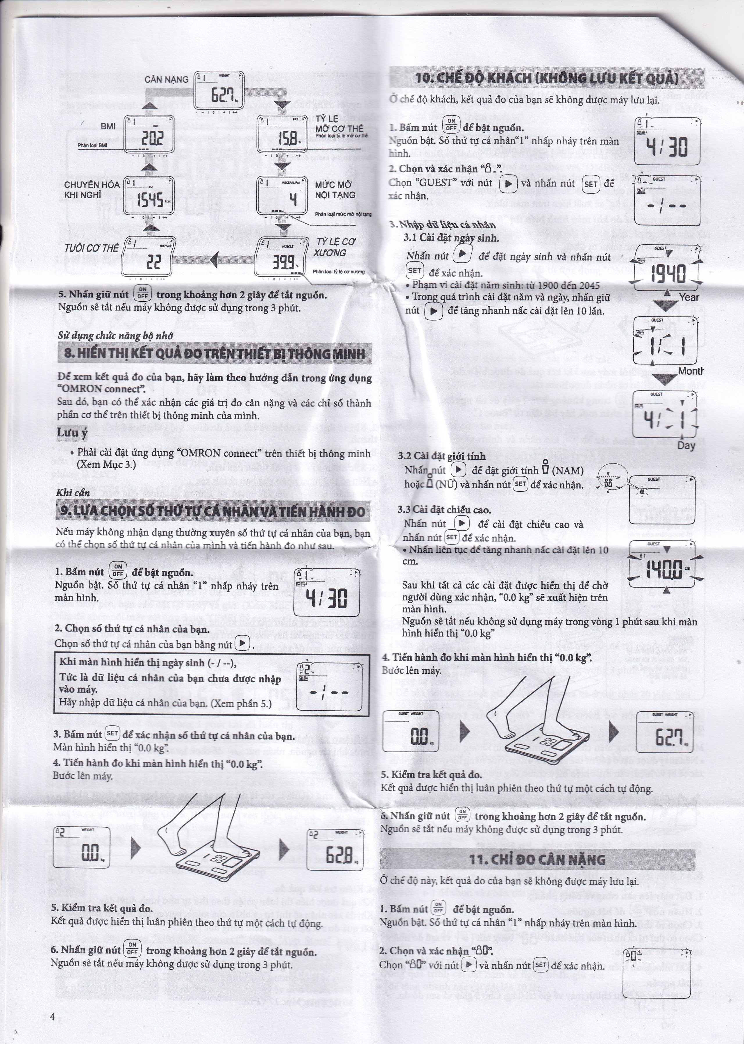 Máy đo thành phần cơ thể Omron HBF-222T