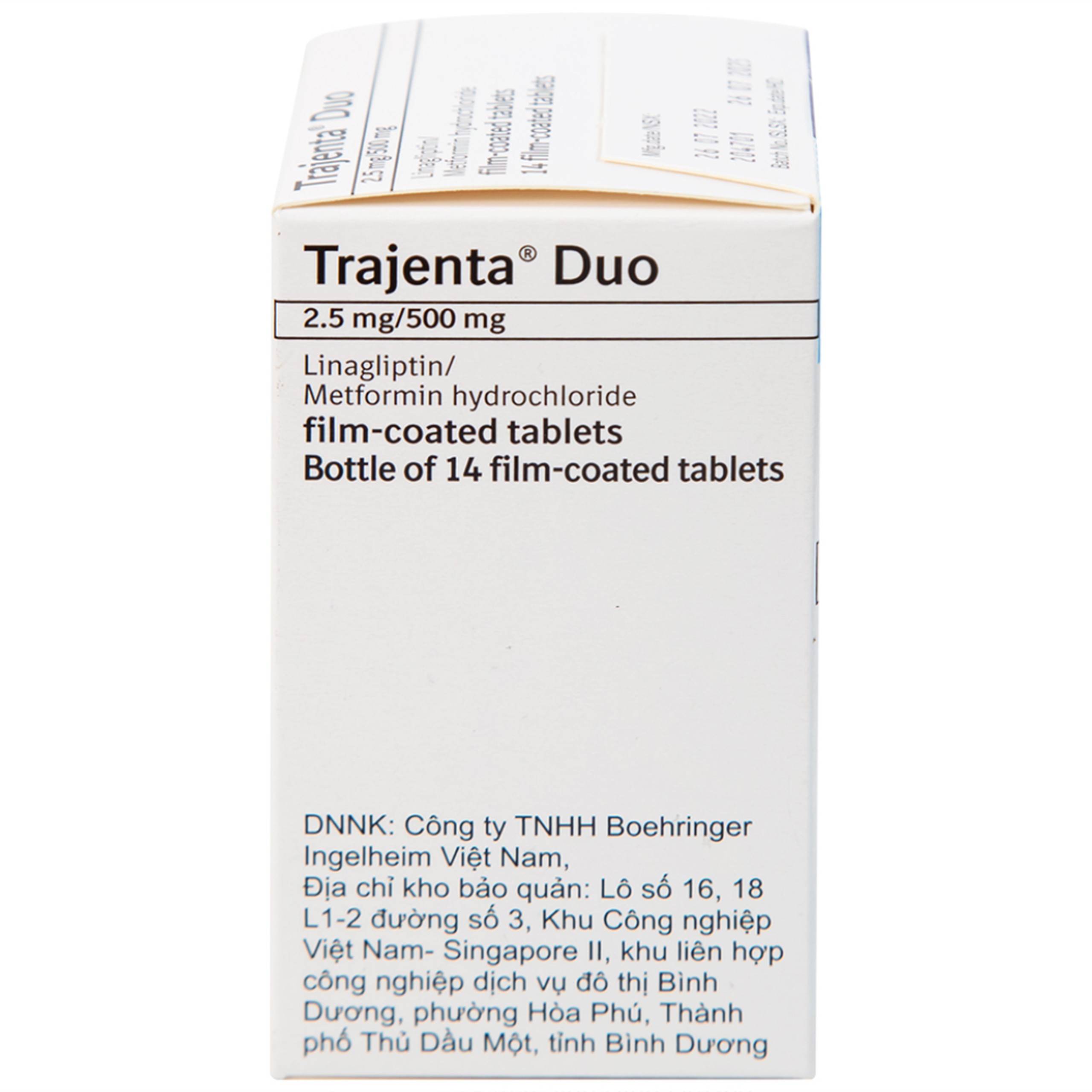 Thuốc Trajenta Duo 2.5mg/500mg Boehringer điều trị đái tháo đường típ 2 (14 viên)