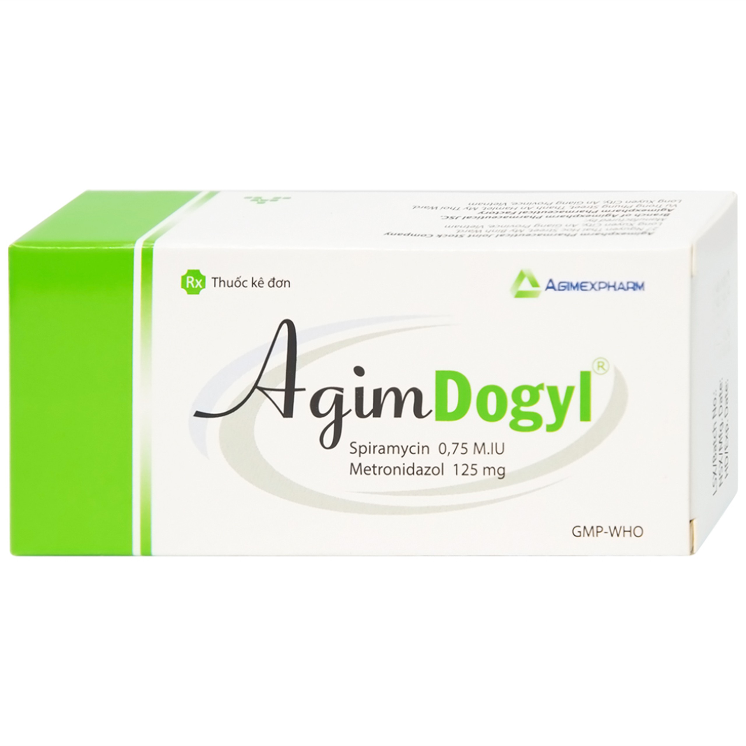 Thuốc Agimdogyl 125mg/750000IU Agimexpharm điều trị nhiễm trùng răng miệng cấp tính, mạn tính (2 vỉ x 10 viên)