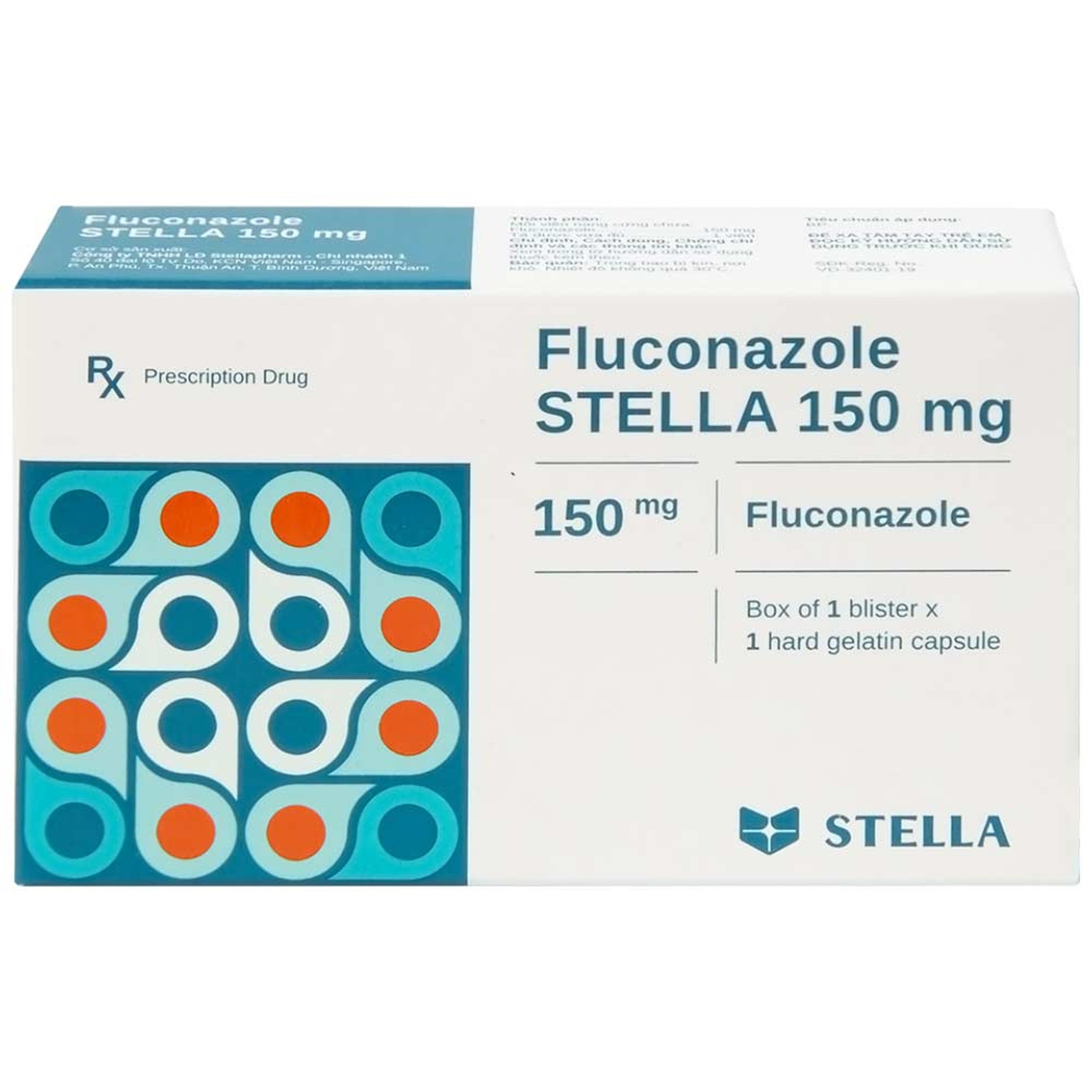 Thuốc Fluconazole Stella 150mg điều trị nhiễm nấm (1 vỉ x 1 viên)