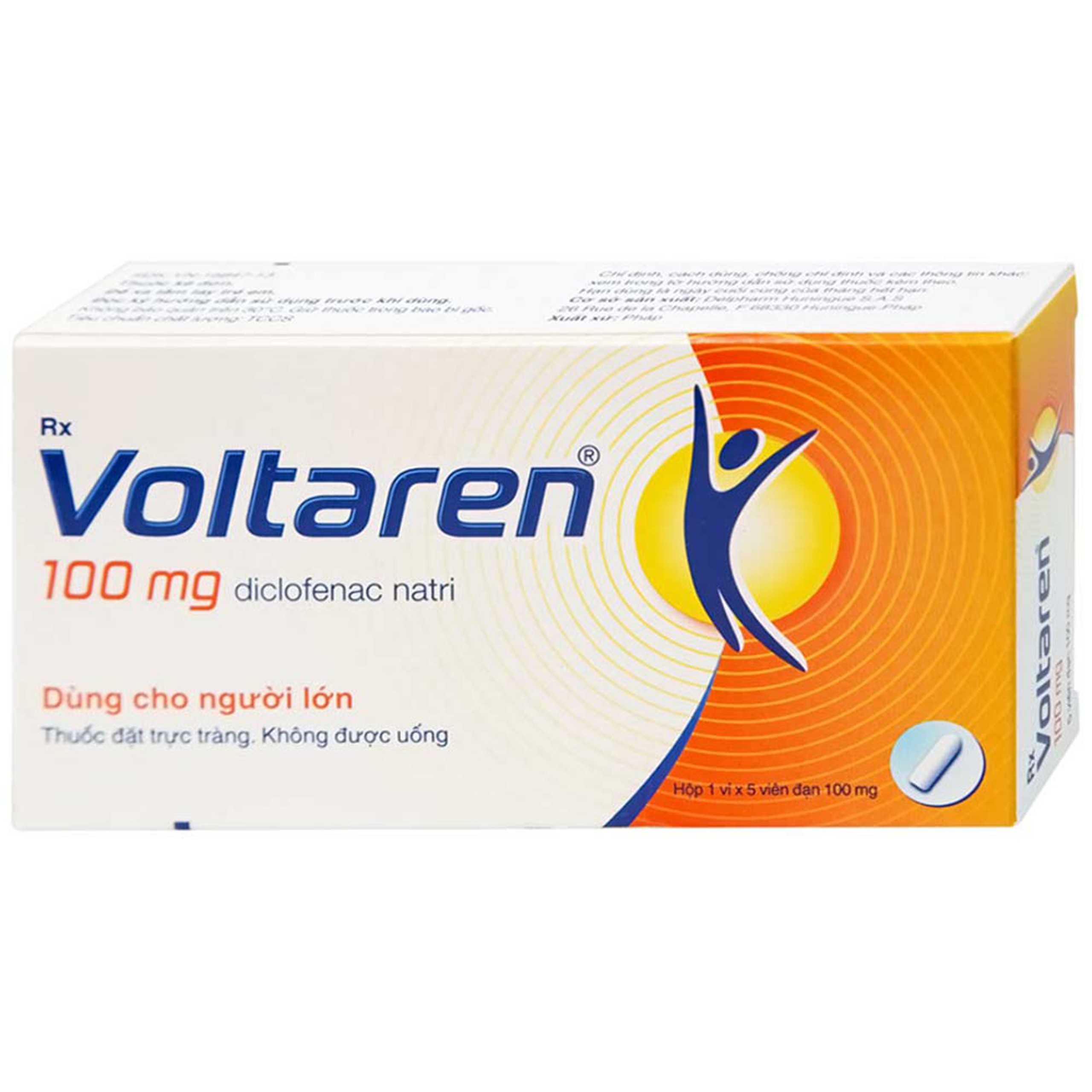 Viên đặt Voltaren 100mg Novartis điều trị viêm và thoái hóa của bệnh thấp khớp (1 vỉ x 5 viên)
