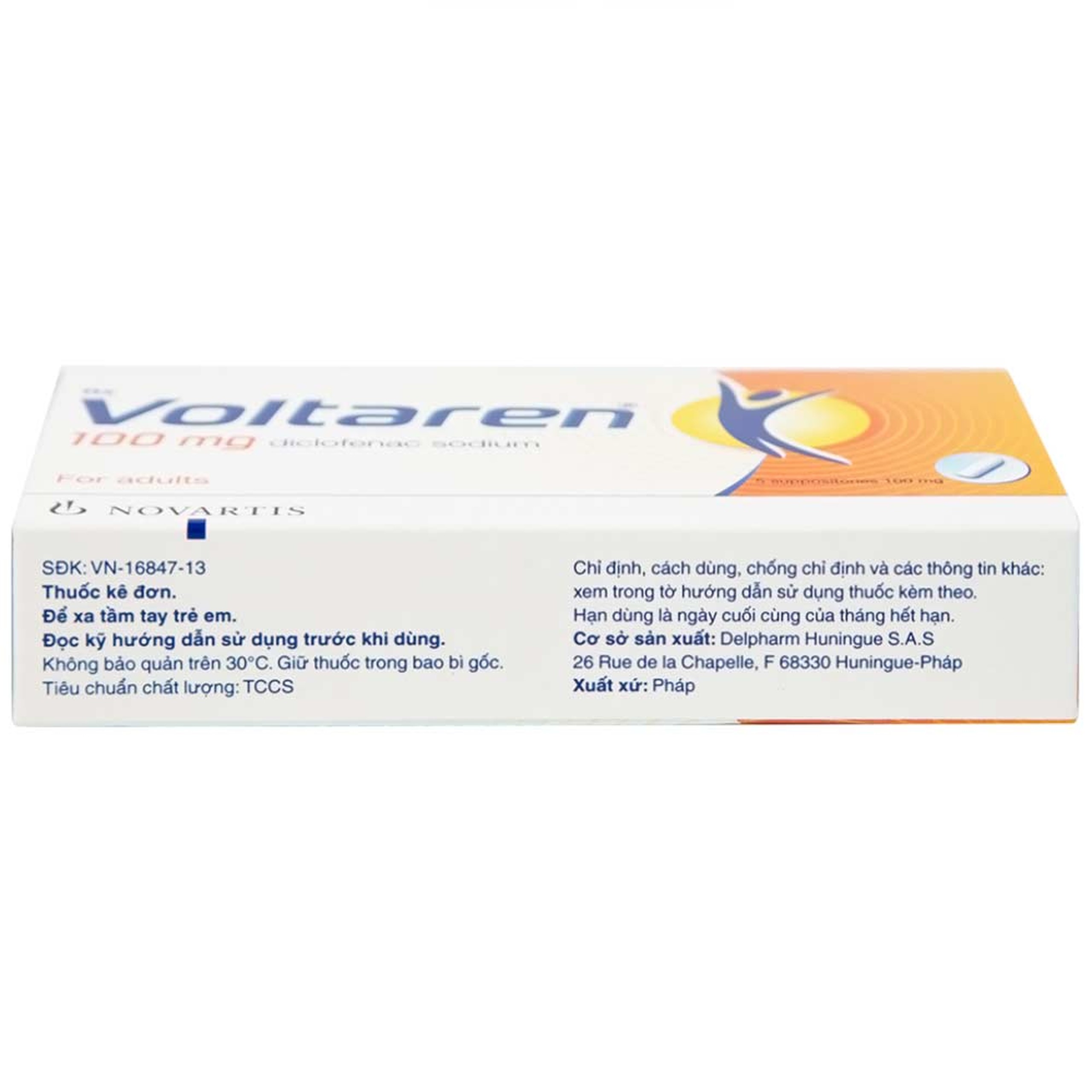 Viên đặt Voltaren 100mg Novartis điều trị viêm và thoái hóa của bệnh thấp khớp (1 vỉ x 5 viên)