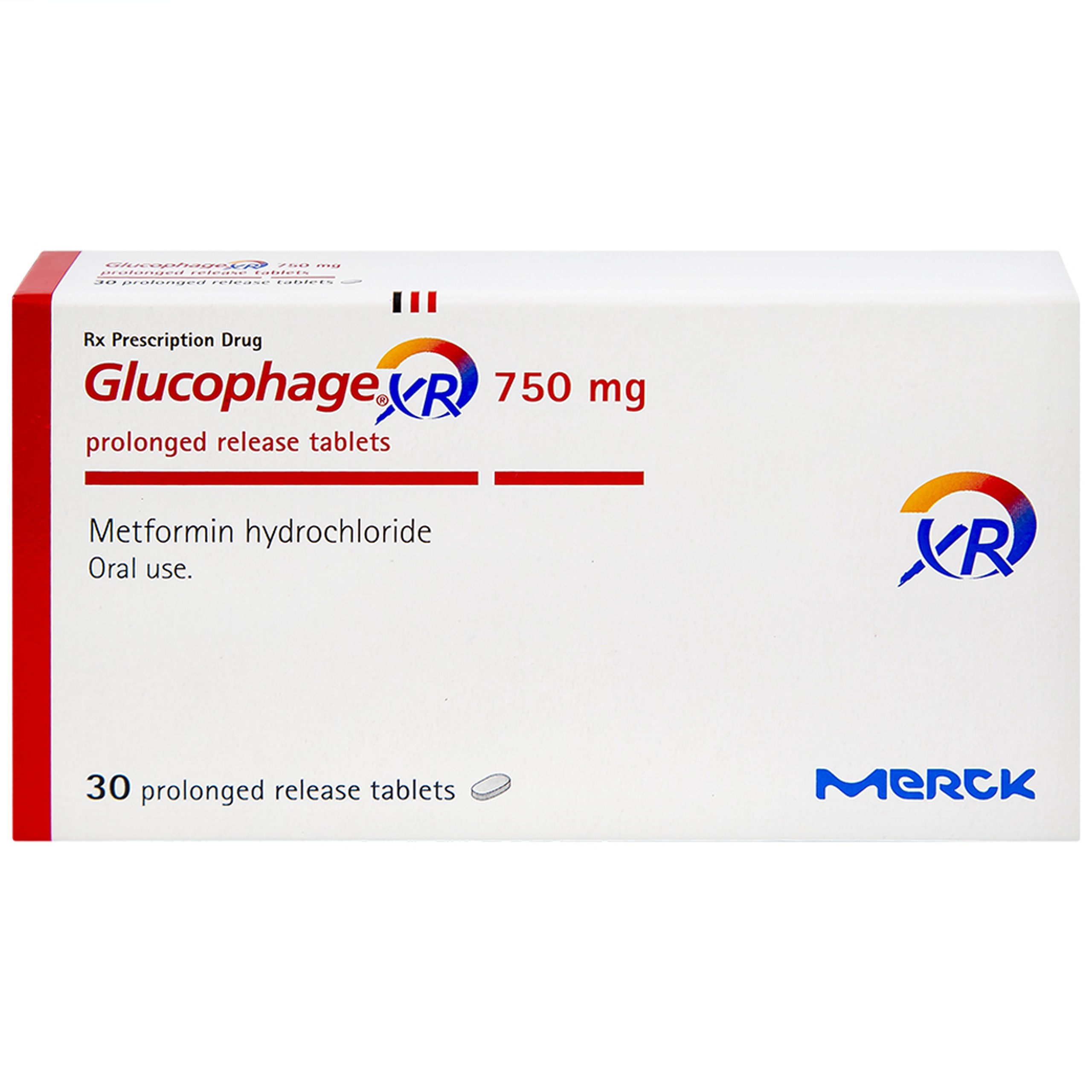 Thuốc Glucophage XR 750mg Merck điều trị tiểu đường típ 2 (2 vỉ x 15 viên)