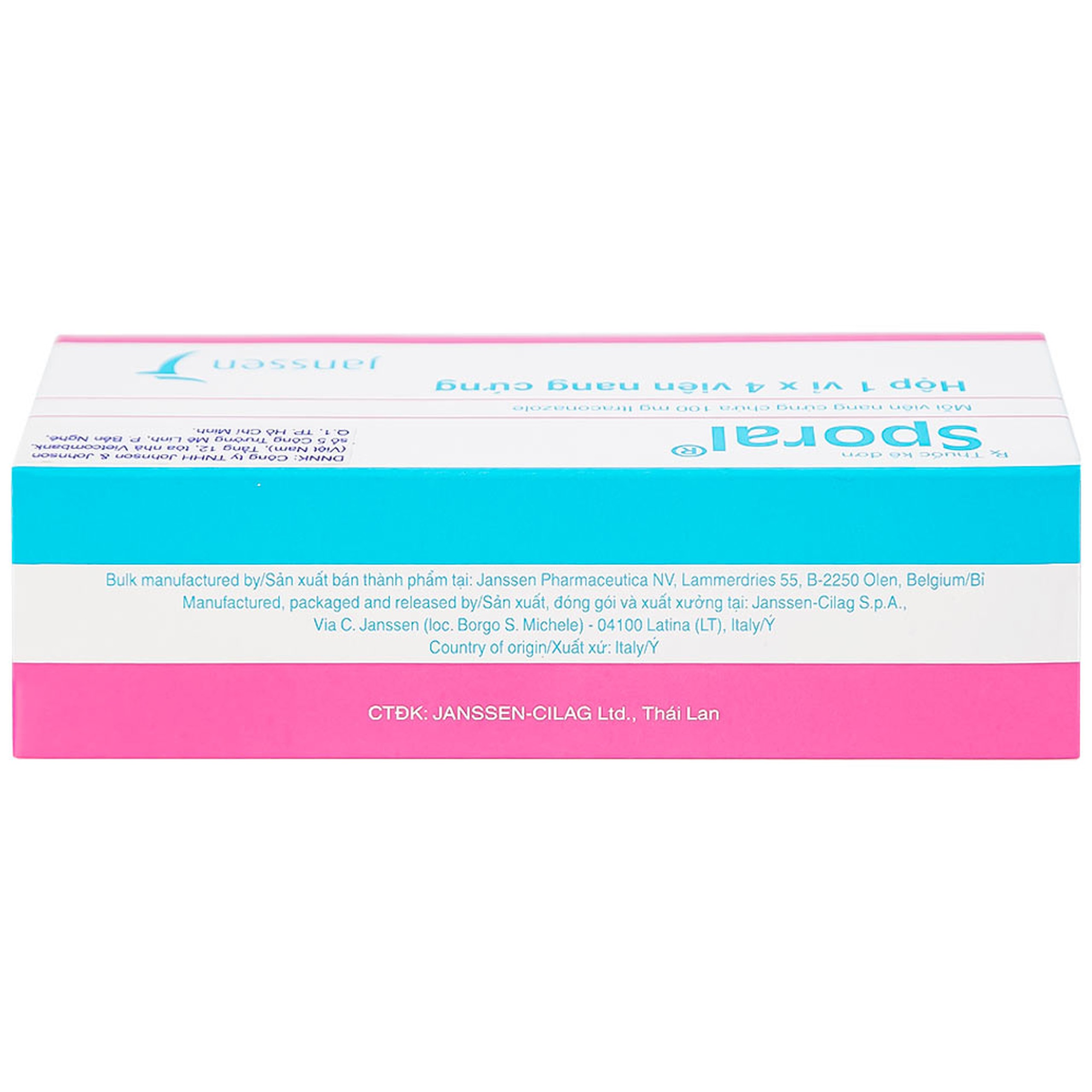 Thuốc Sporal Janssen điều trị các bệnh nấm phụ khoa, da, toàn thân (1 vỉ x 4 viên)