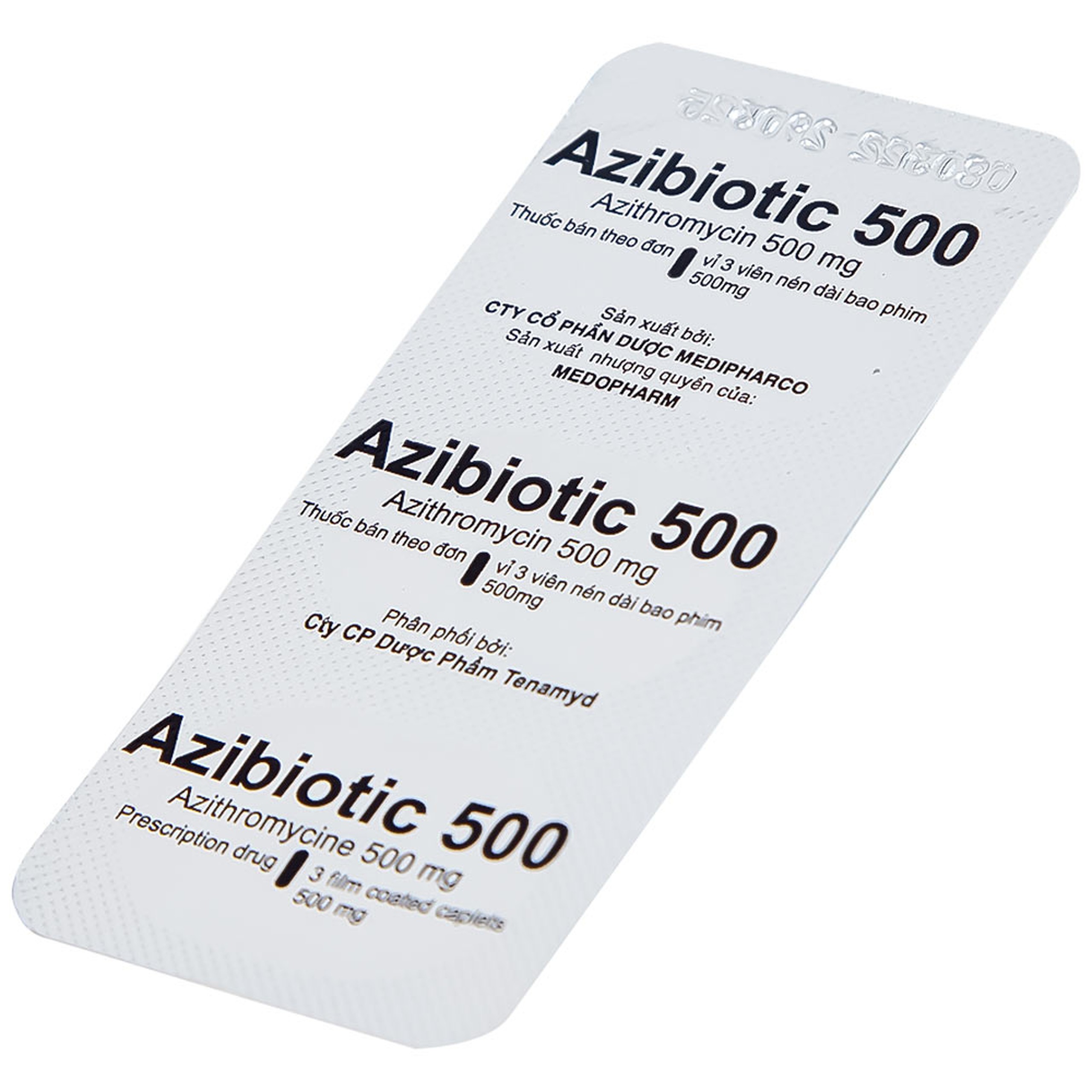 Thuốc Azibiotic 500 Medipharco điều trị nhiễm khuẩn (2 vỉ x 3 viên)