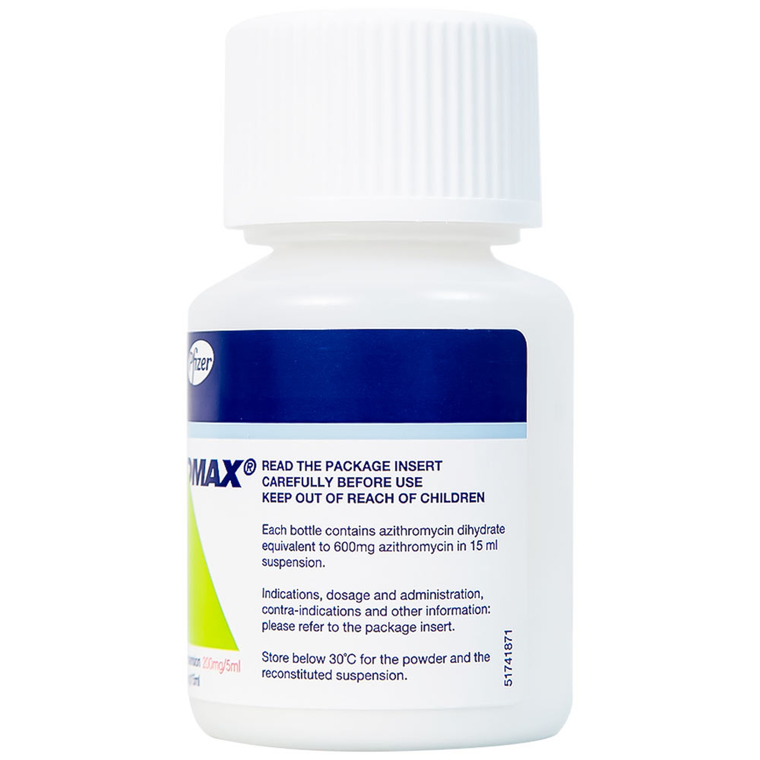 Bột pha hỗn dịch uống Zitromax 200mg/5ml Pfizer điều trị các chứng nhiễm khuẩn (15ml)