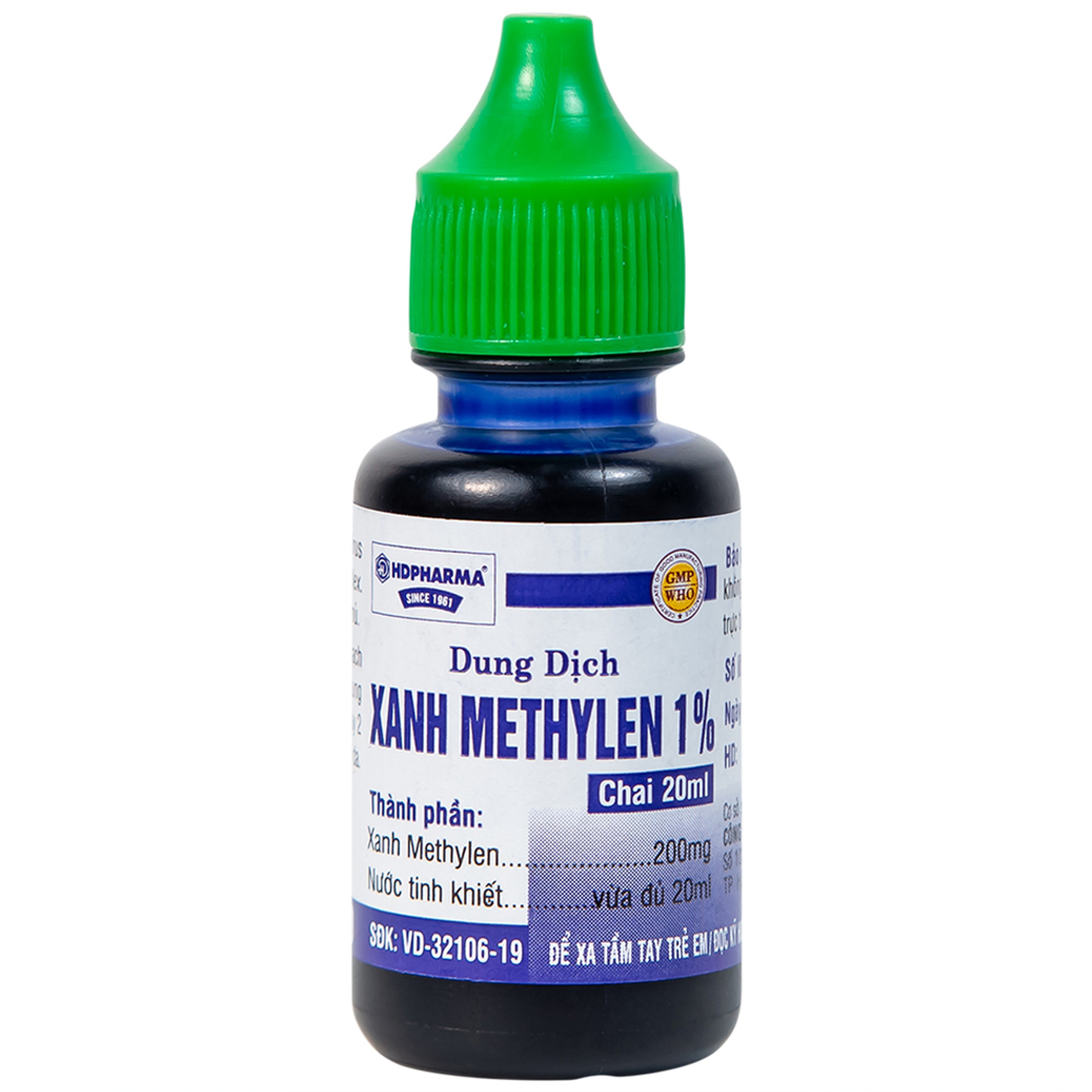 Dung dịch Xanh Methylen 1% Hải Dương sát khuẩn, điều trị viêm da mủ (20ml)