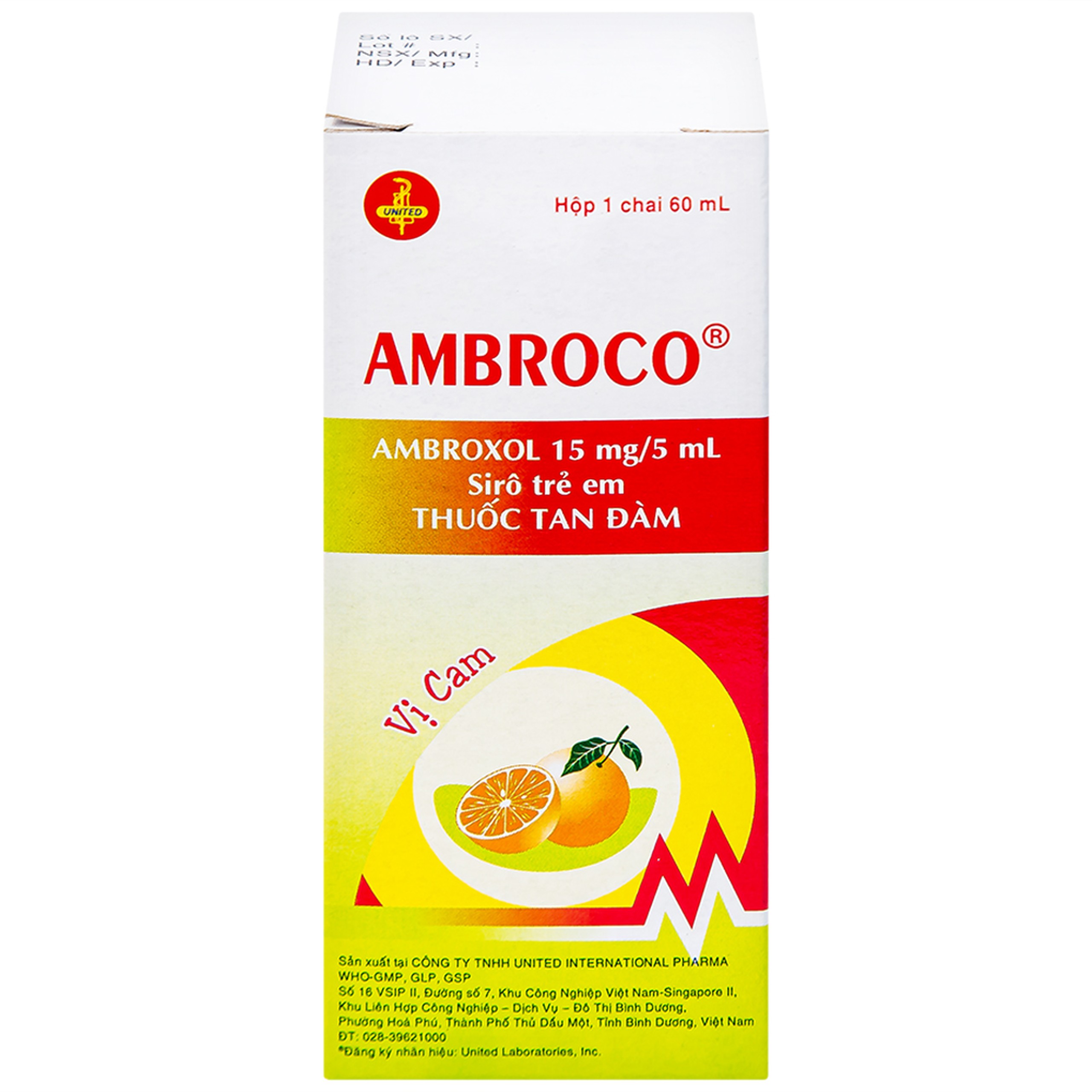 Siro Ambroco United hỗ trợ tan đàm cho trẻ (60ml)