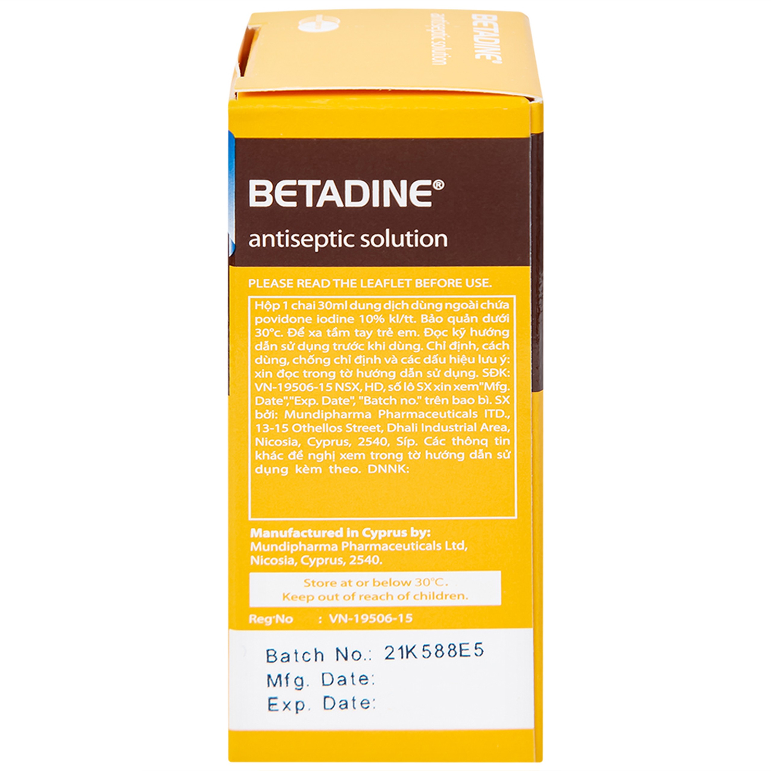 Dung dịch sát khuẩn Betadine Antiseptic Solution hỗ trợ sát khuẩn vết thương (30ml)