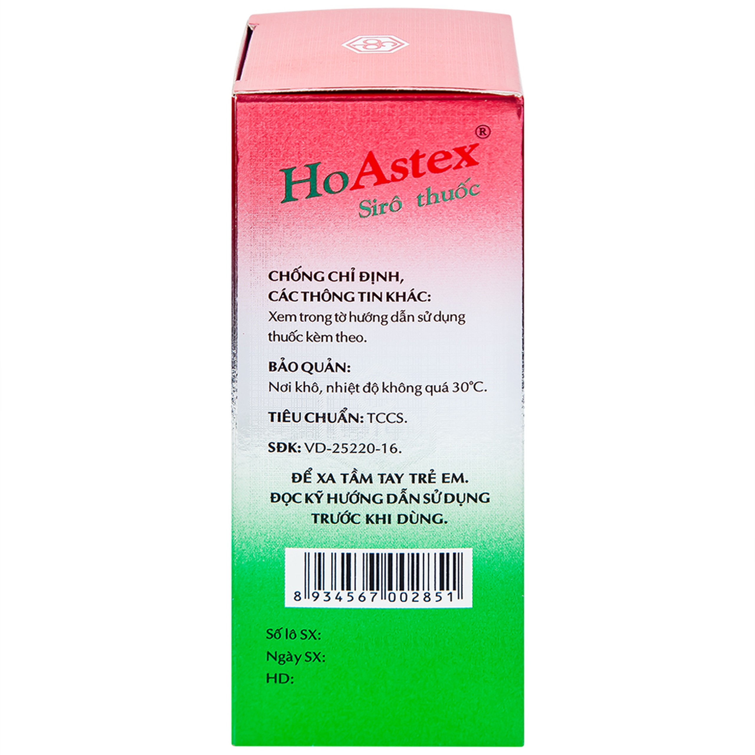 Siro HoAstex OPC điều trị ho, giảm ho trong viêm họng, viêm phế quản (90ml)