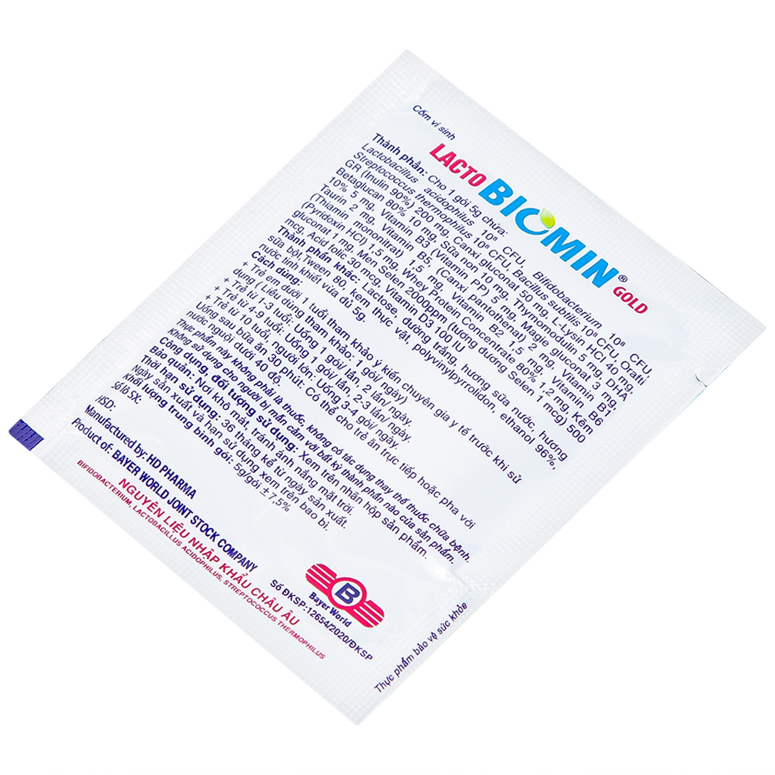 Cốm Lacto Biomin Gold hỗ trợ cải thiện hệ vi khuẩn đường ruột (20 gói)