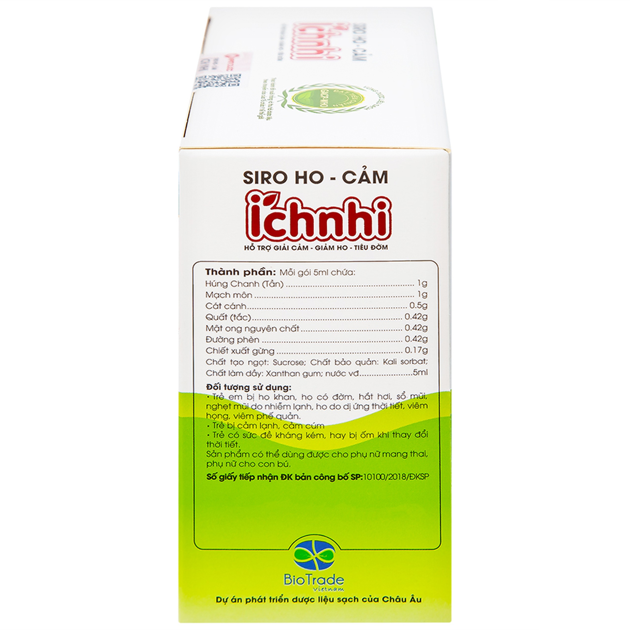 Siro hỗ trợ giảm ho tiêu đờm Ích Nhi Nam Dược (30 gói x 5ml)