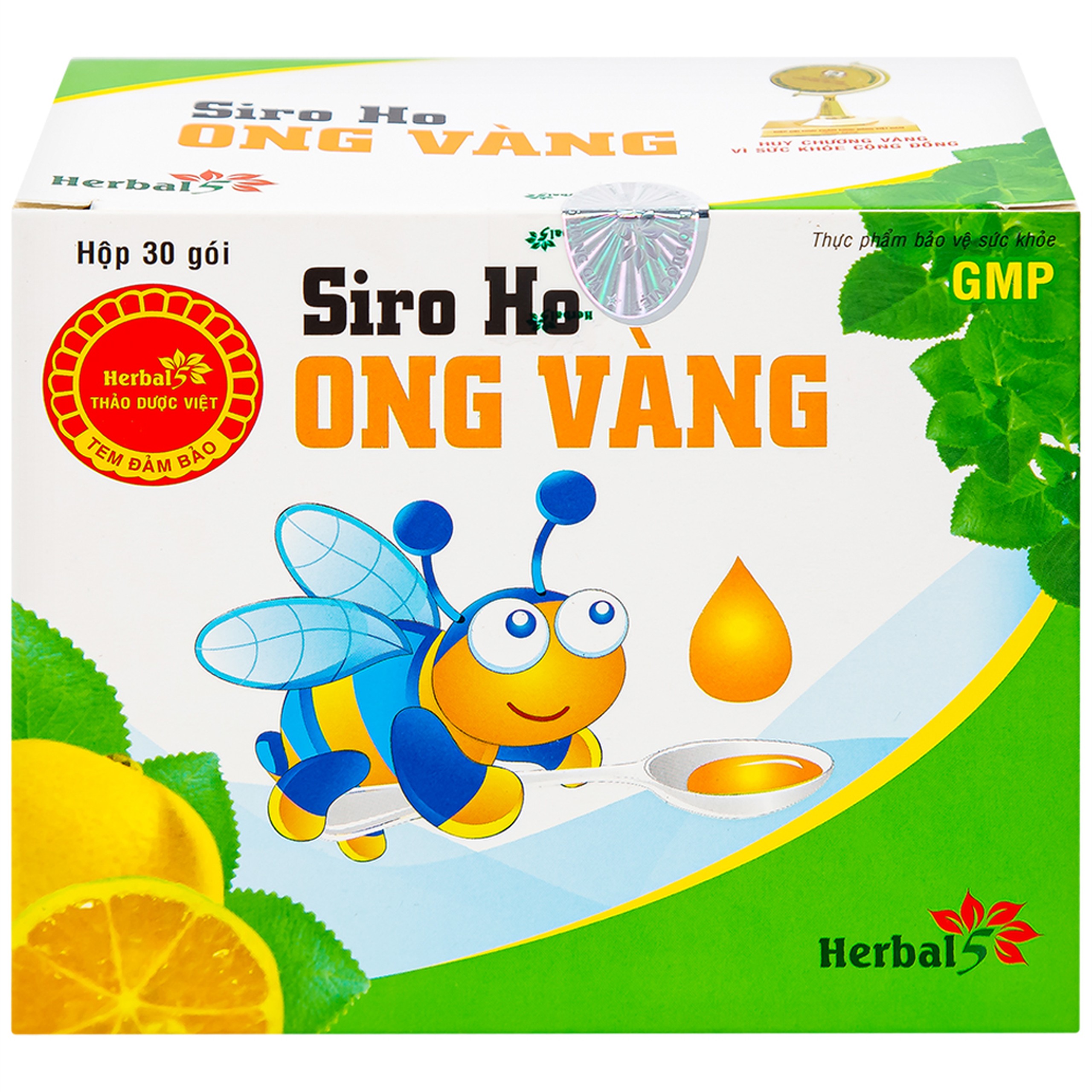 Siro ho Ong Vàng Thảo Dược Việt hỗ trợ làm ấm và sạch họng, giảm ho (30 gói x 5ml)