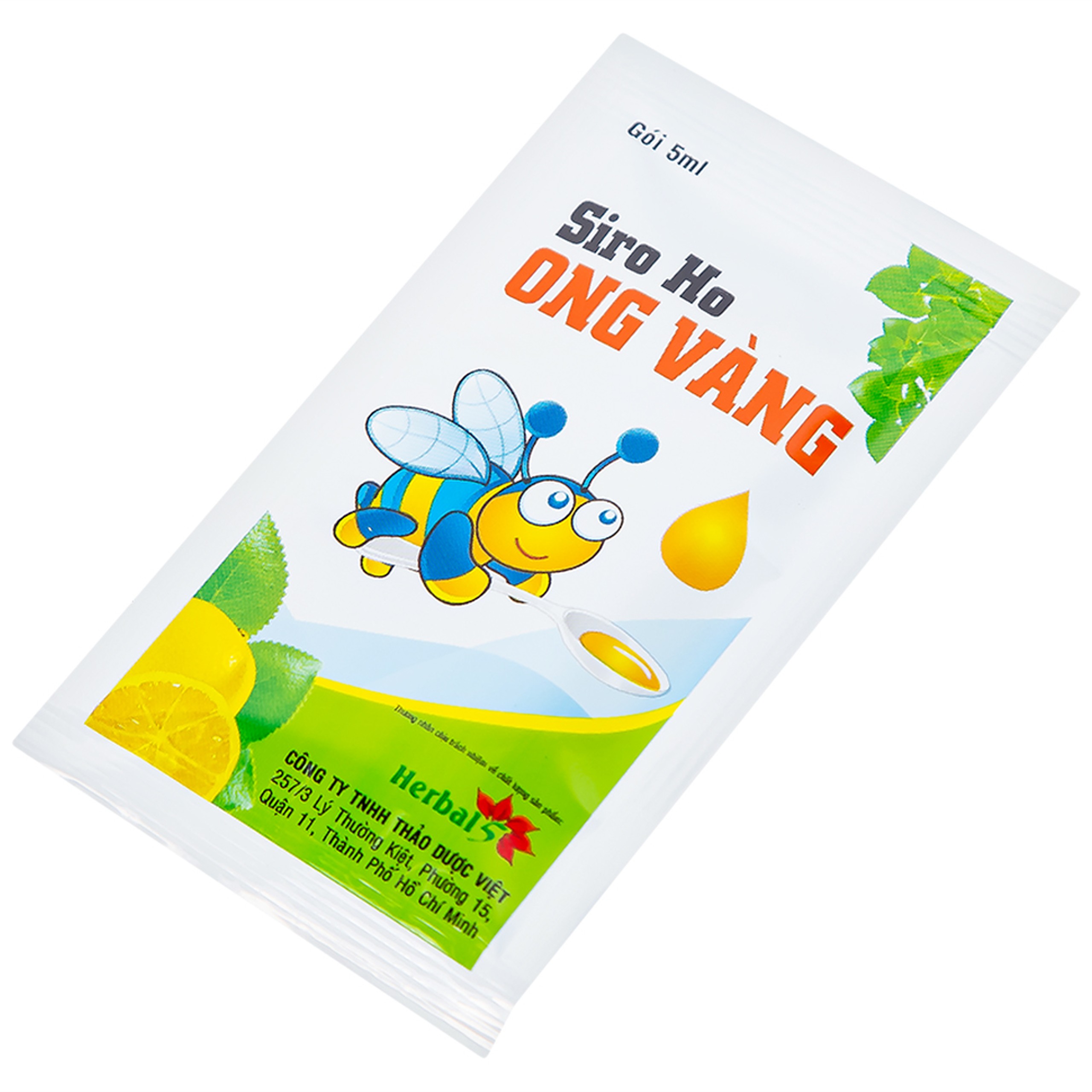Siro ho Ong Vàng Thảo Dược Việt hỗ trợ làm ấm và sạch họng, giảm ho (30 gói x 5ml)