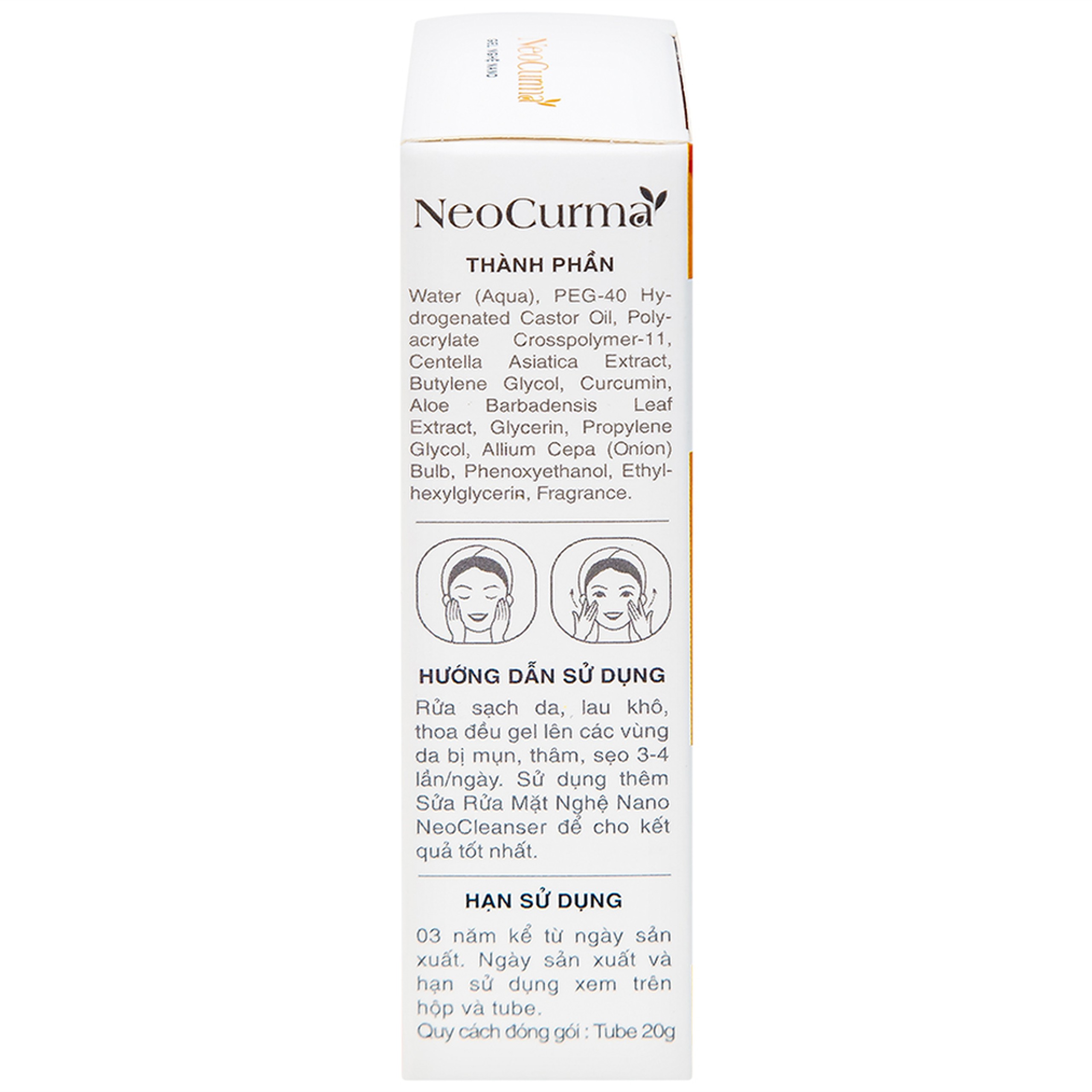 Gel Nghệ Nano NeoCurma ngừa mụn, ngừa sẹo, mờ vết thâm (20g)