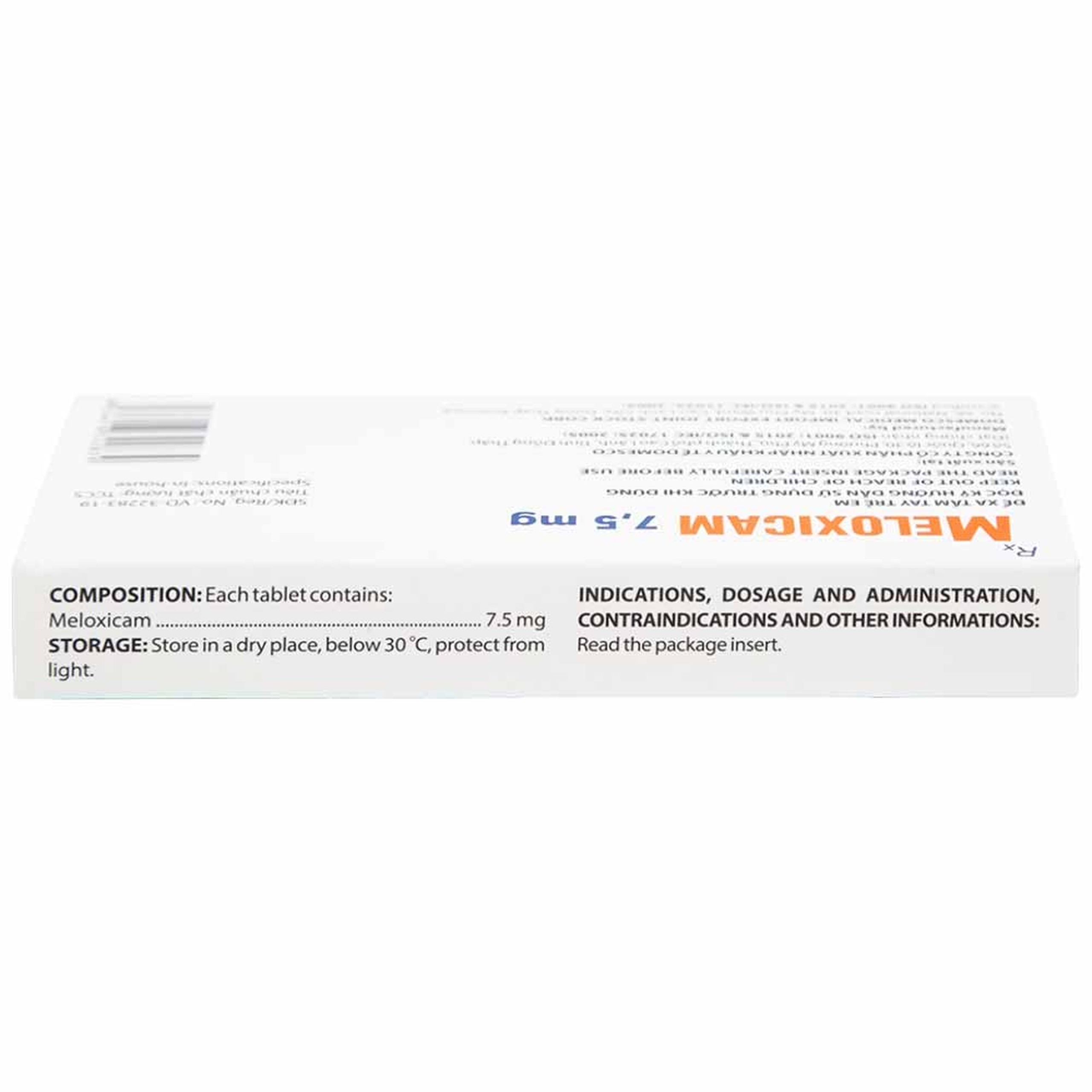 Thuốc Meloxicam 7.5mg điều trị viêm xương khớp, viêm cột sống (2 vỉ x 10 viên)