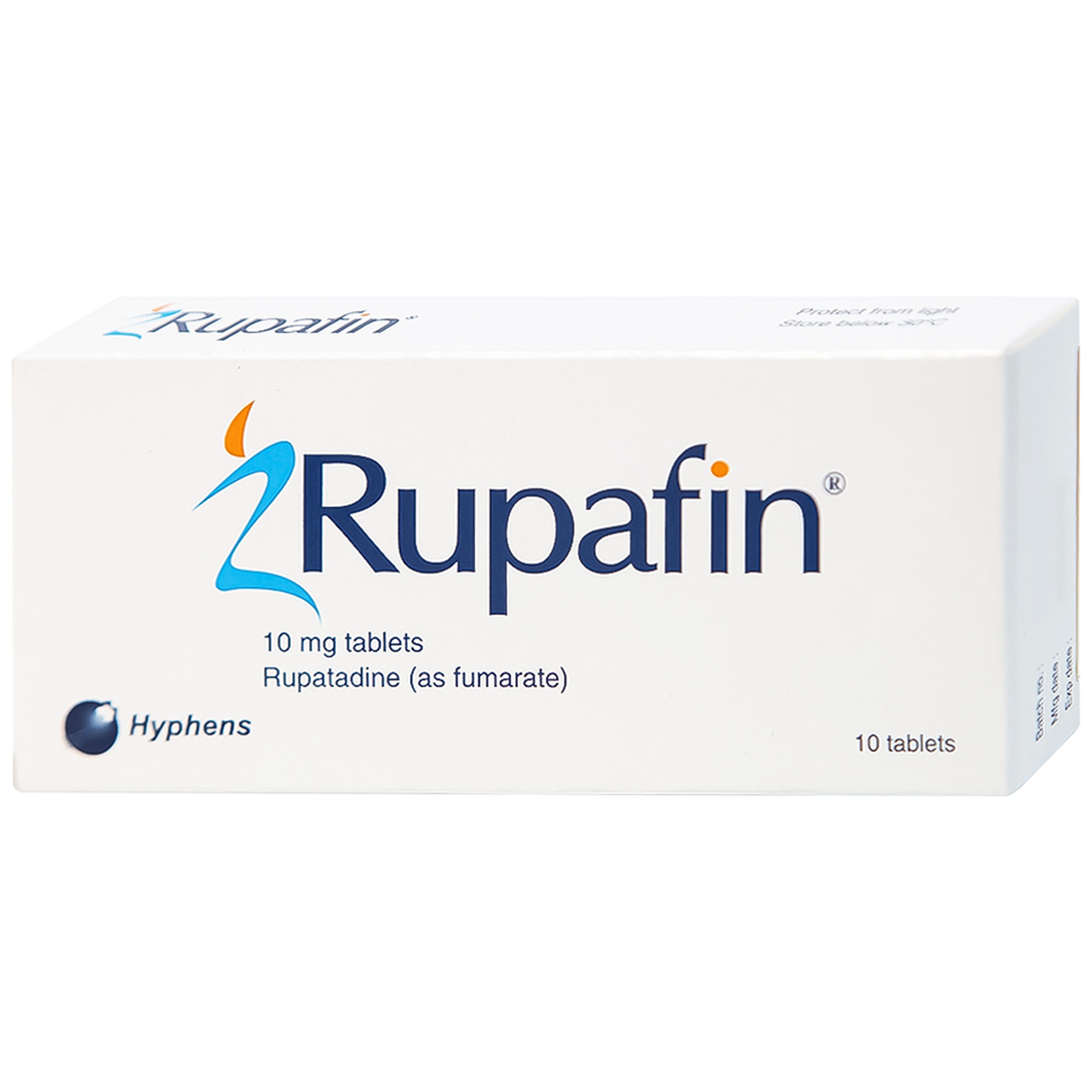 Thuốc Rupafin 10mg Hyphens điều trị viêm mũi dị ứng, nổi mày đay (1 vỉ x 10 viên)