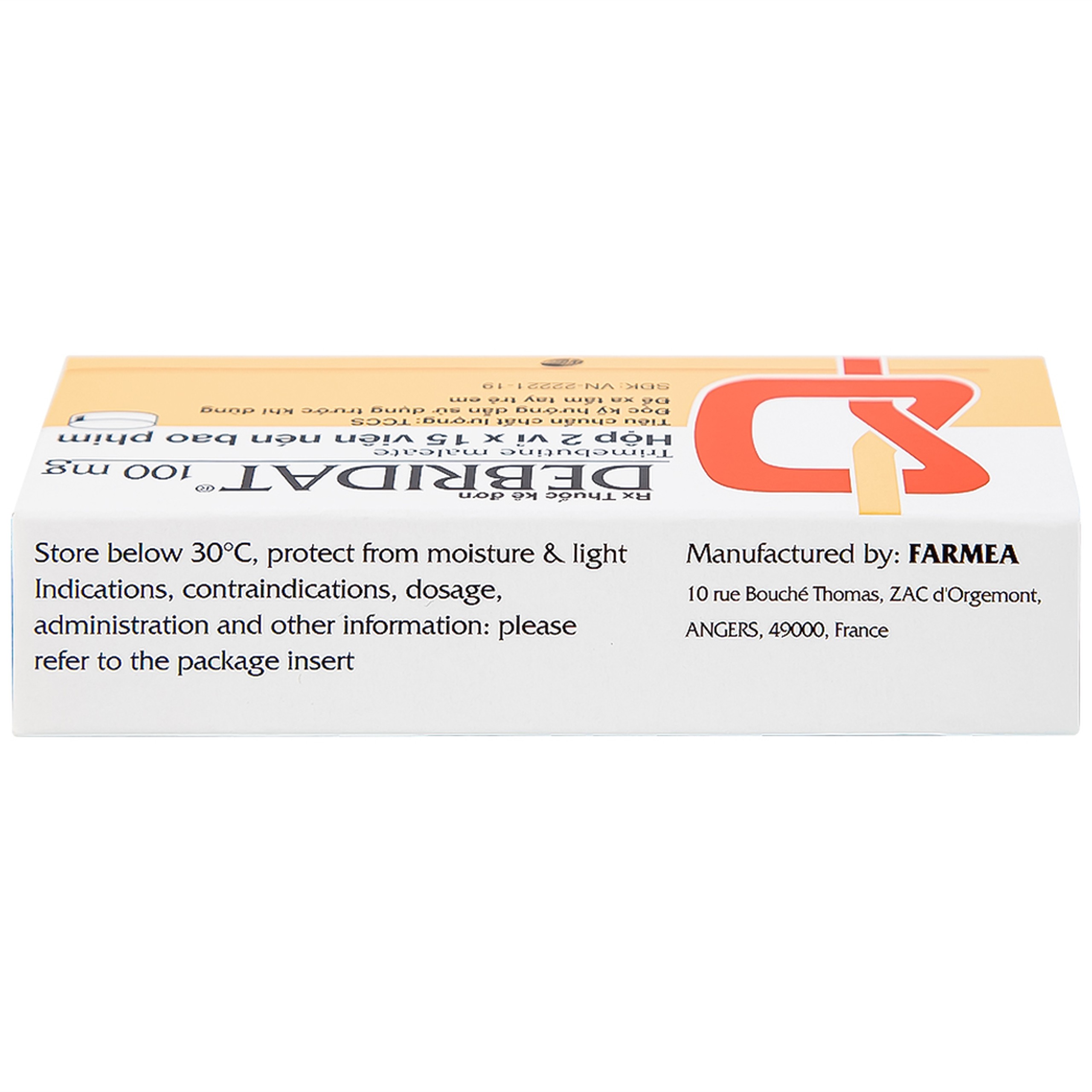 Thuốc Debridat 100mg Pfizer điều trị triệu chứng đau, rối loạn nhu động ruột và khó chịu đường ruột (30 viên)