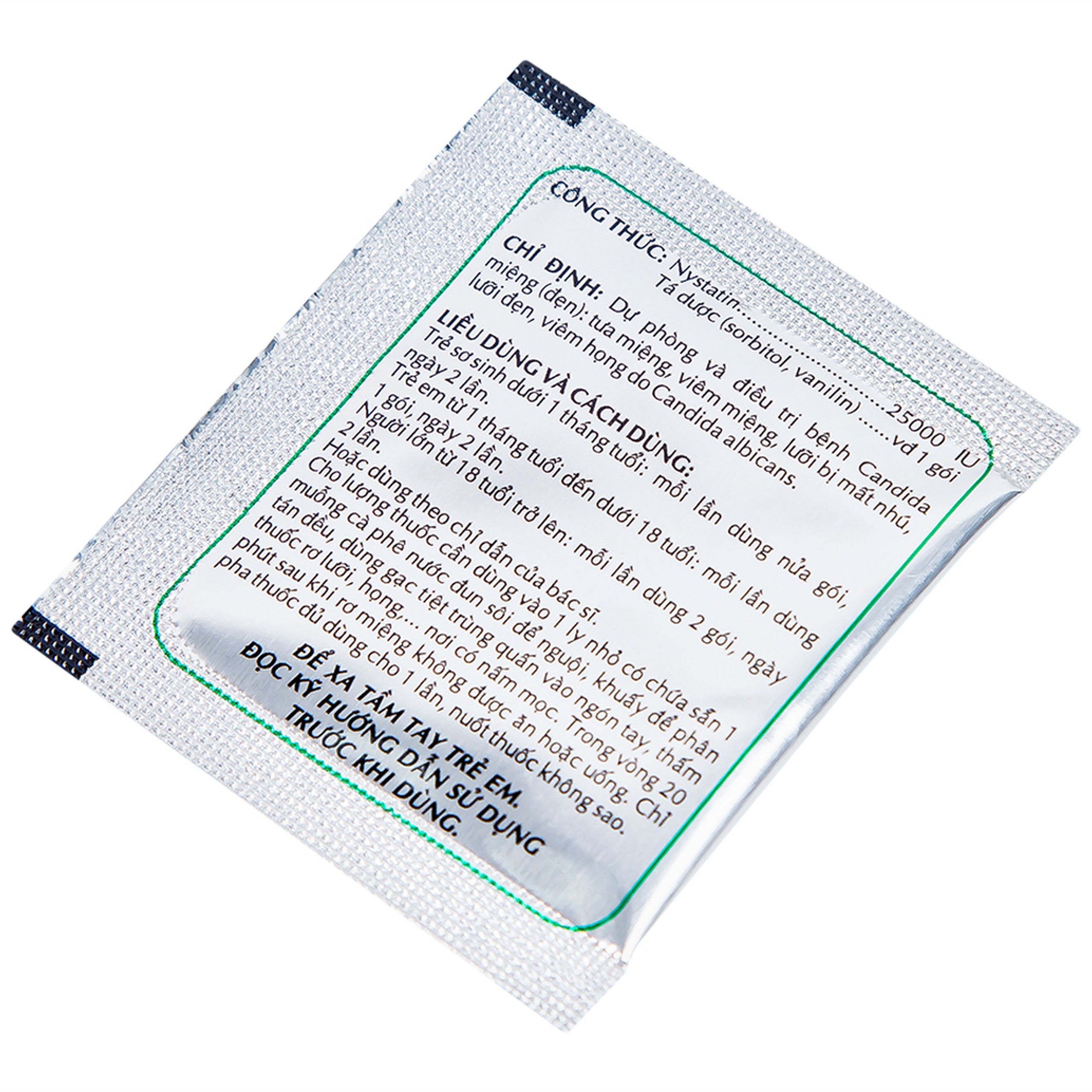 Thuốc rơ miệng Nyst 25.000IU OPC dự phòng và điều trị bệnh Candida miệng (10 gói)