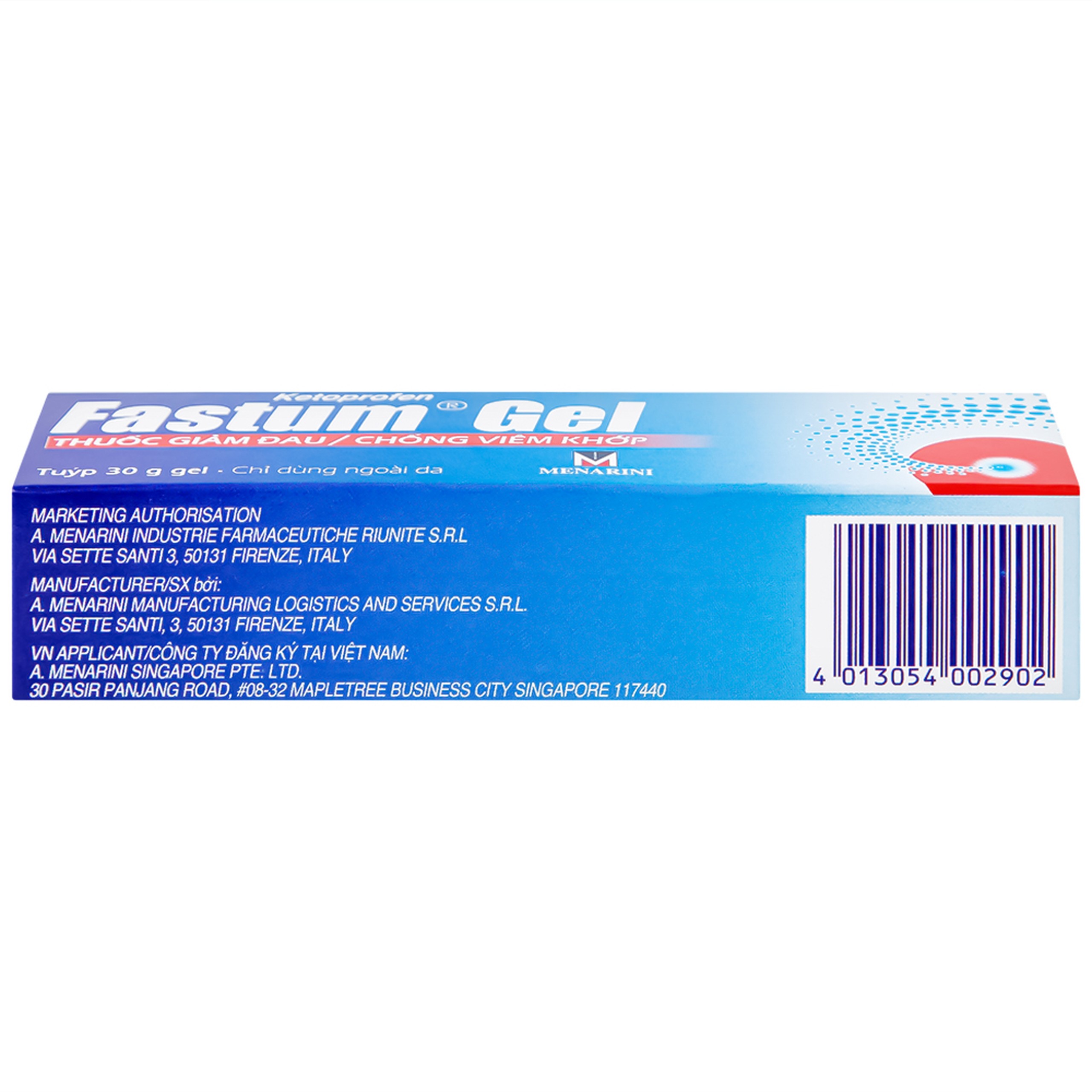 Gel Fastum Menarini giảm đau và kháng viêm cơ xương khớp (30g)