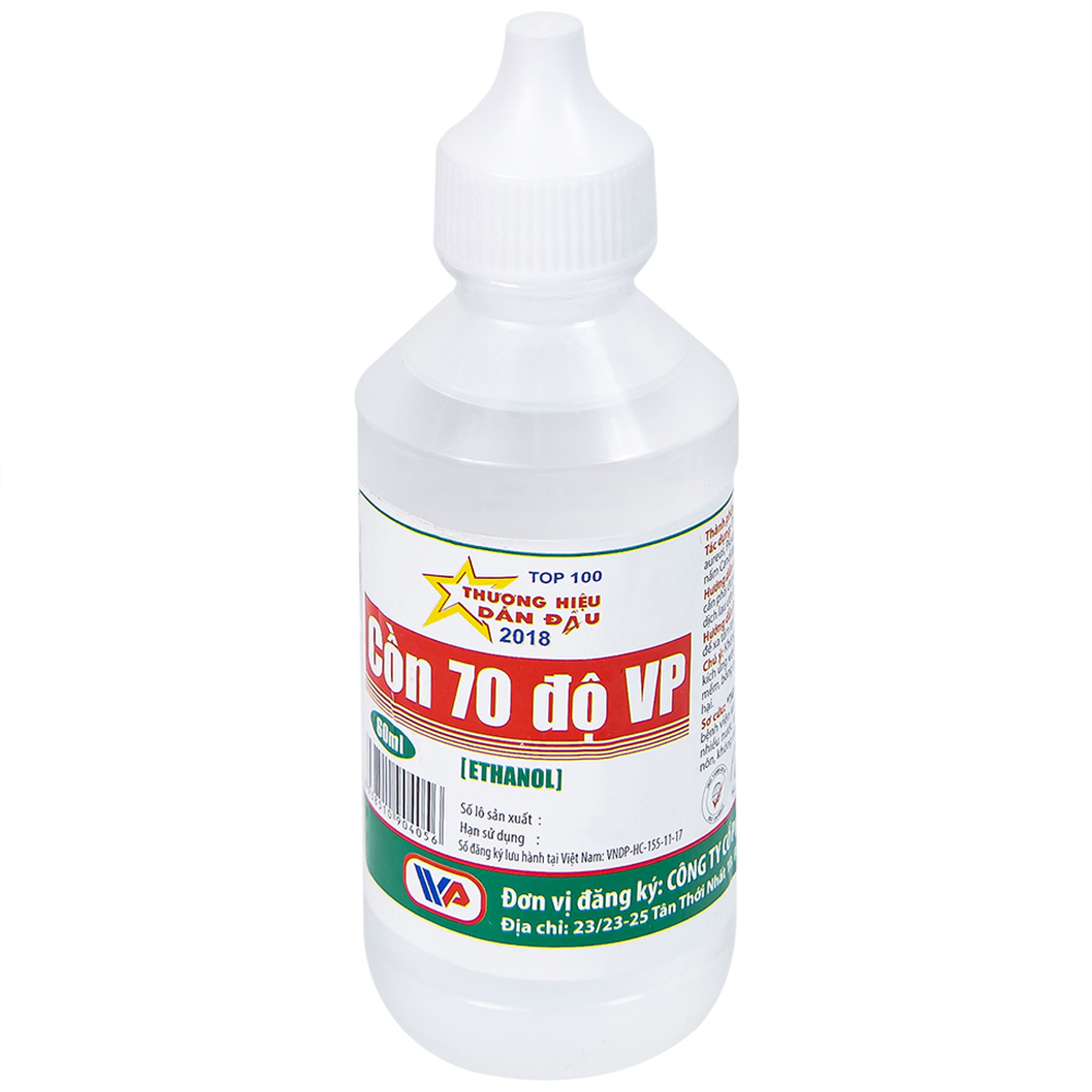 Cồn trắng 70 độ Vĩnh Phúc 60ml dùng sát trùng vết thương