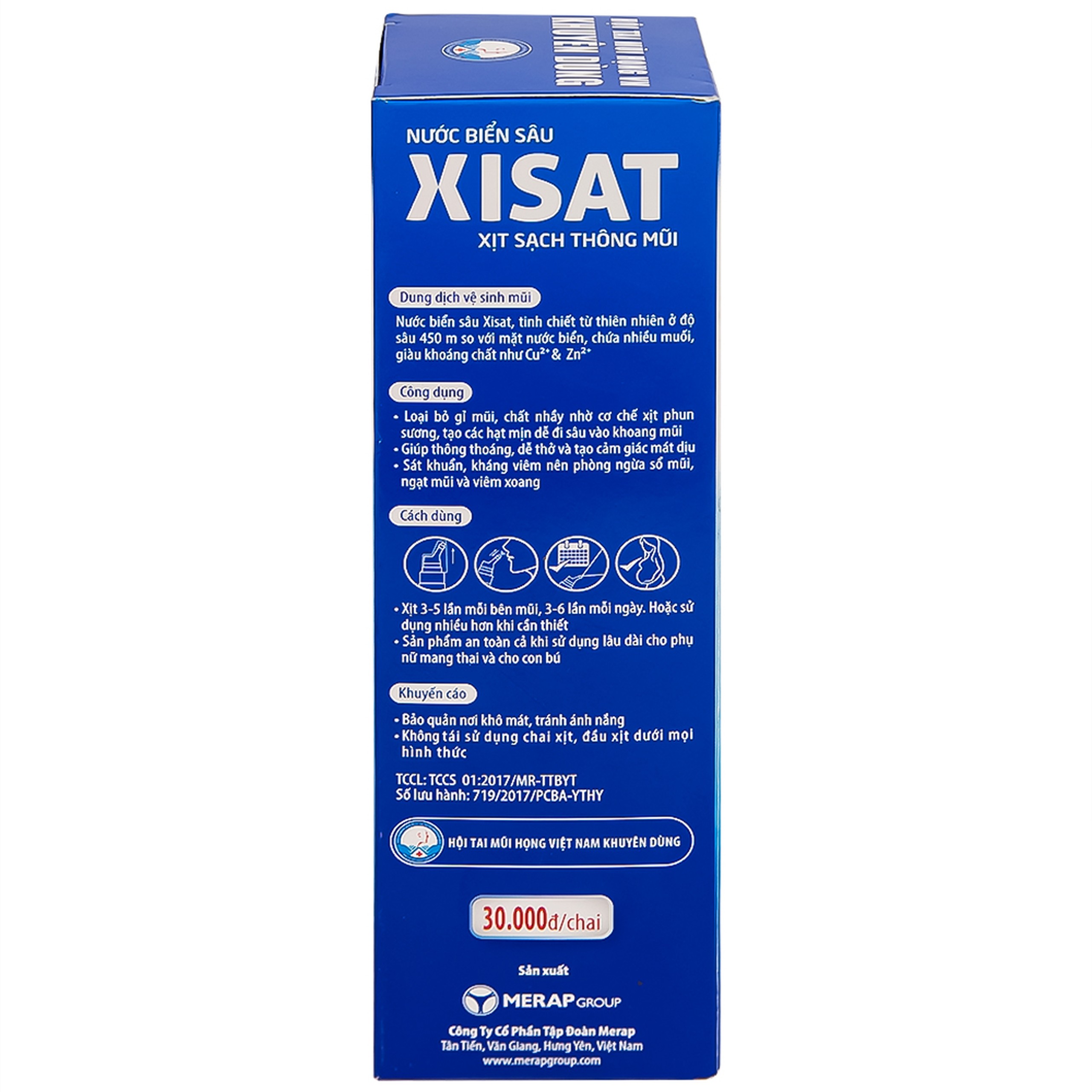 Xịt mũi Xisat người lớn 75ml làm sạch thông mũi