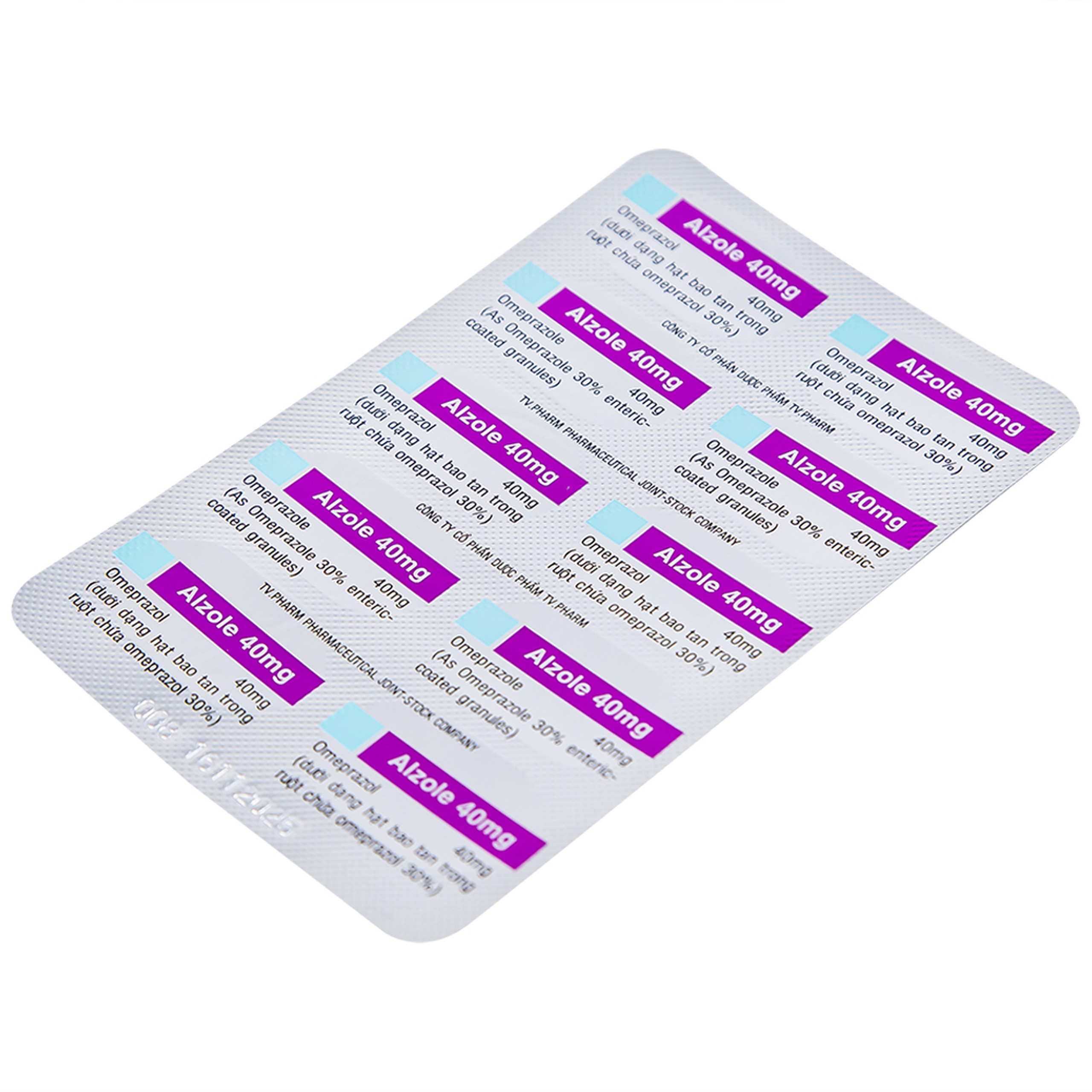 Thuốc Alzole 40mg TV.Pharm điều trị viêm thực quản, viêm loét dạ dày, tá tràng (3 vỉ x 10 viên)