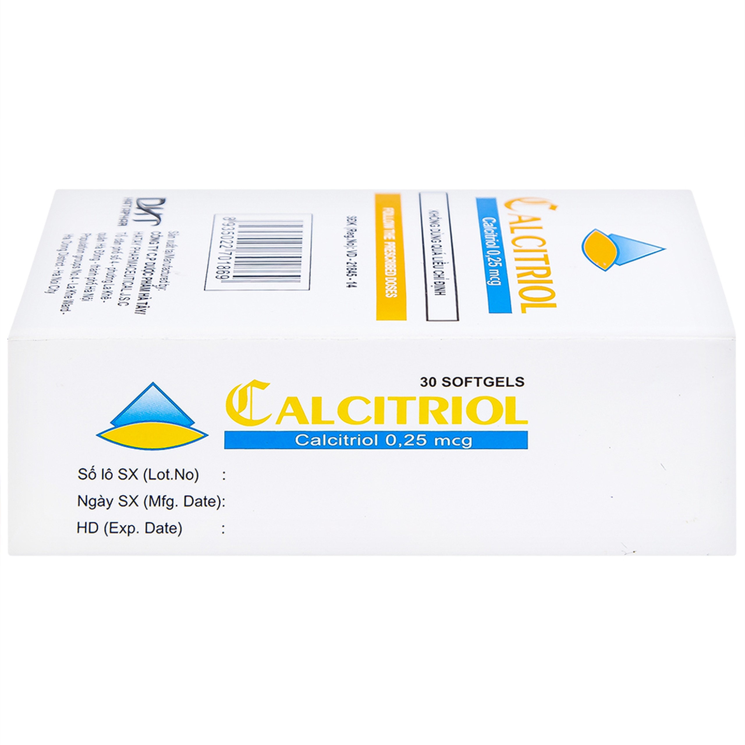 Thuốc Calcitriol Hà Tây điều trị loãng xương (3 vỉ x 10 viên)