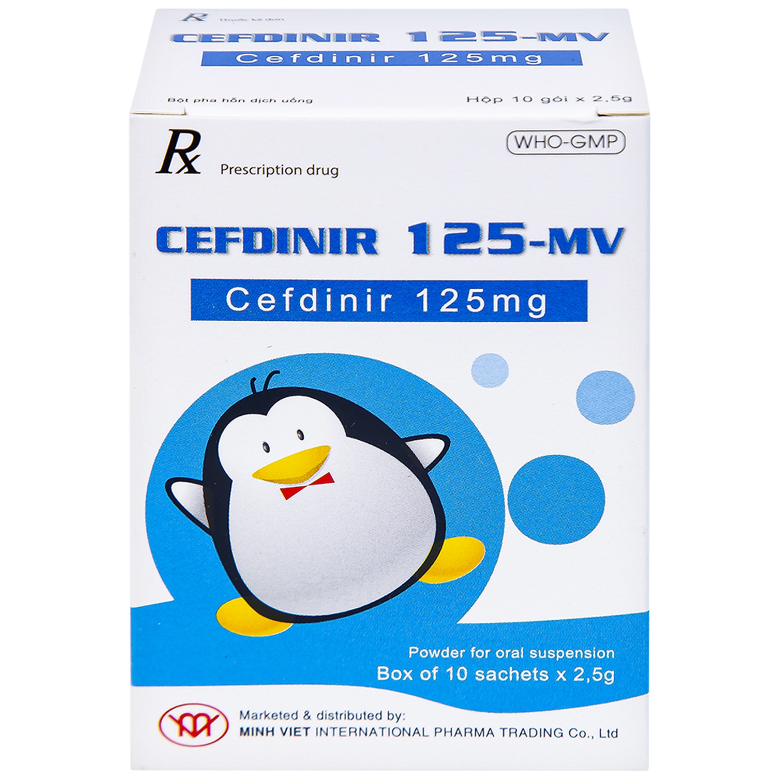 Bột pha hỗn dịch uống Cefdinir 125 - MV USP điều trị nhiễm khuẩn (10 gói)