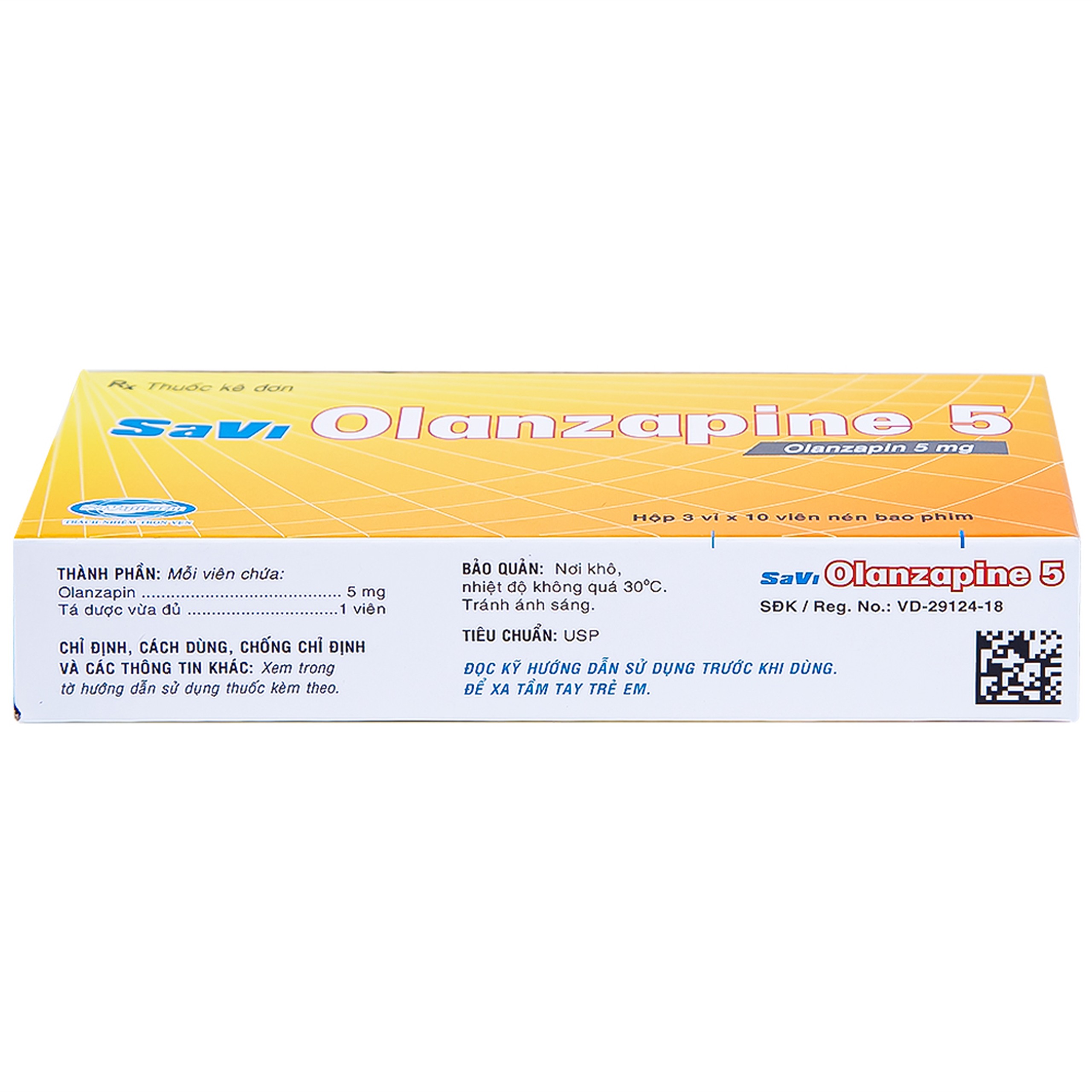 Thuốc Savi Olanzapine 5 điều trị bệnh tâm thần phân liệt (3 vỉ x 10 viên) 