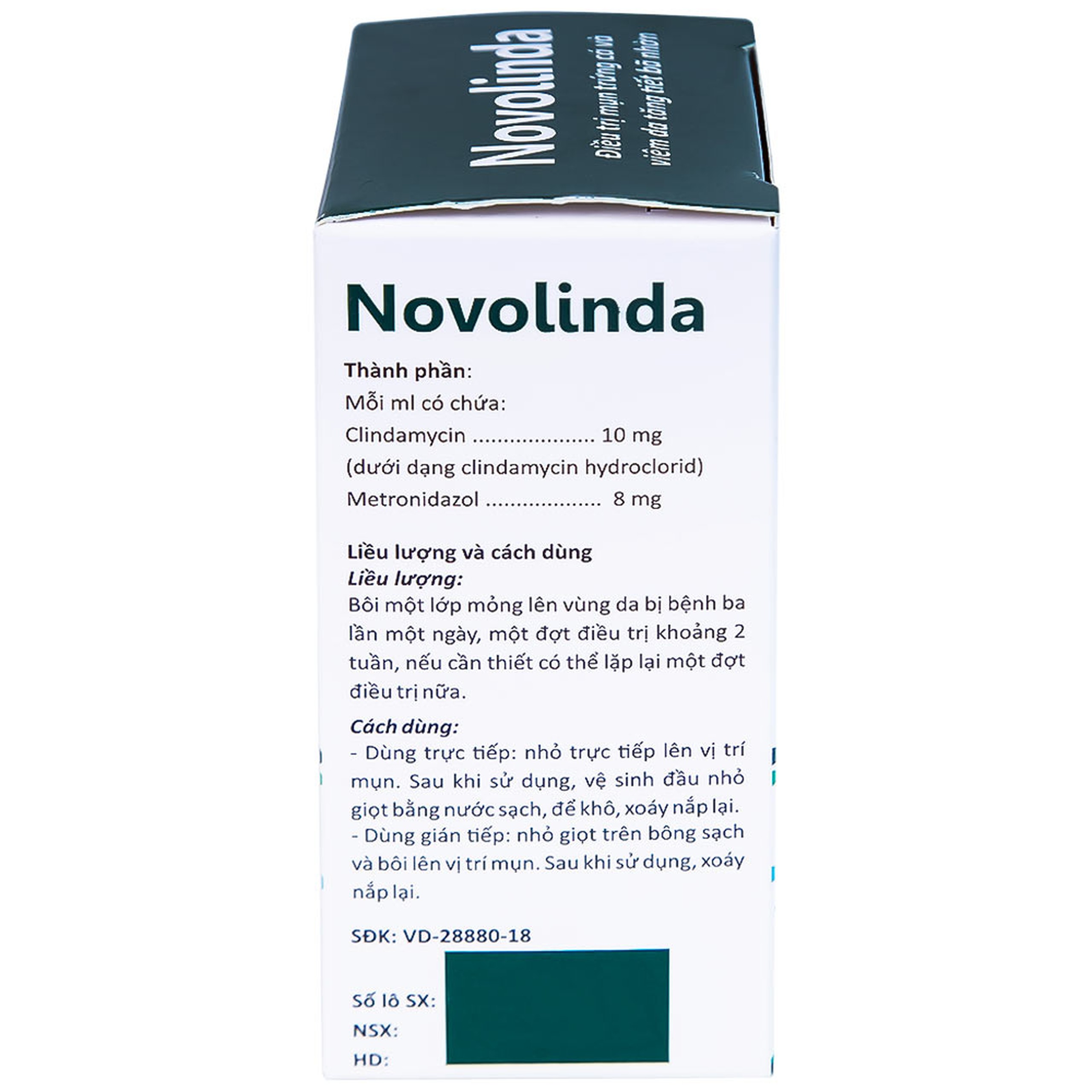 Dung dịch Novolinda CPC1 Hà Nội điều trị bệnh trứng cá, viêm nang lông (30ml)
