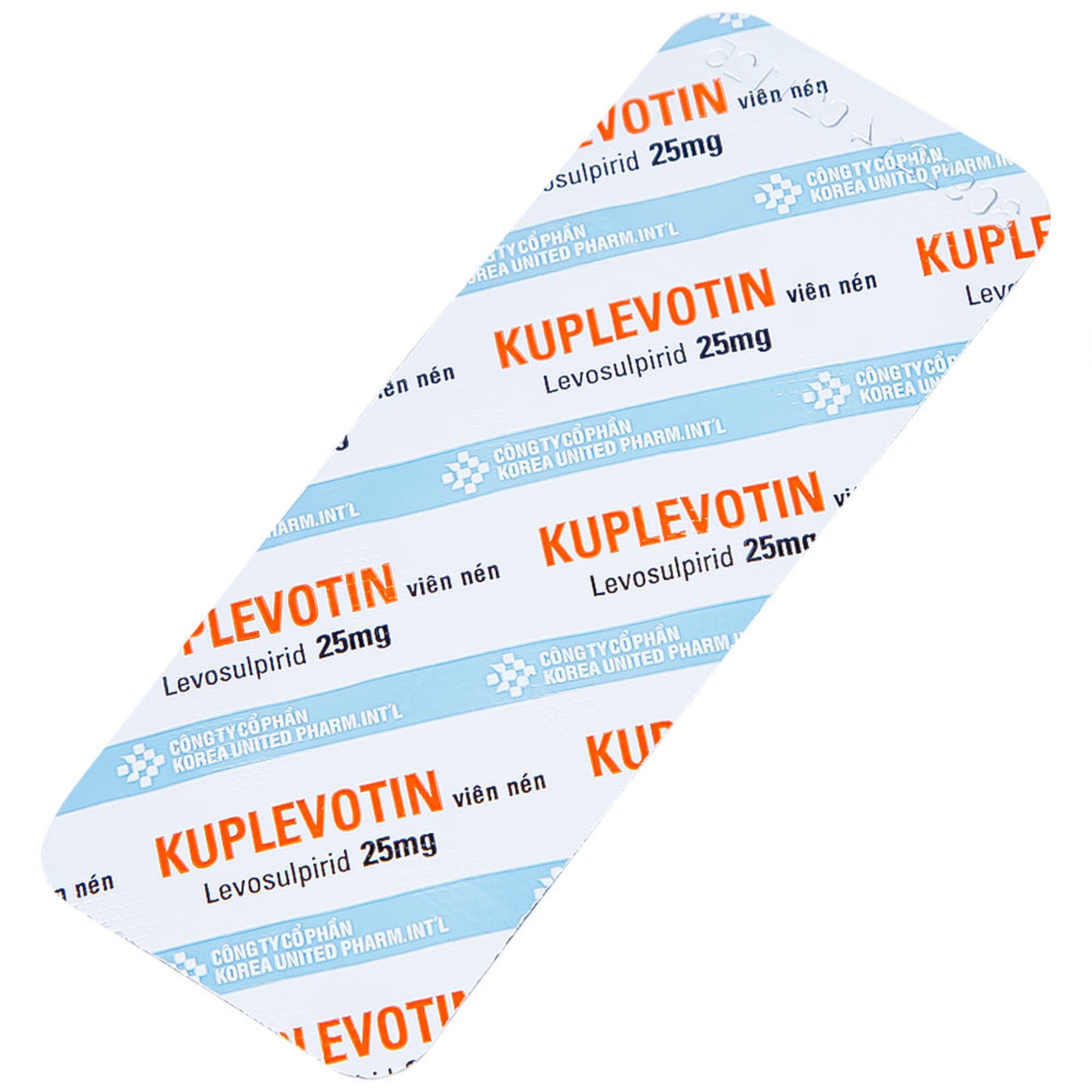 Viên nén Kuplevotin 25mg Korea United điều trị rối loạn tiêu hóa, trướng bụng (3 vỉ x 10 viên) 