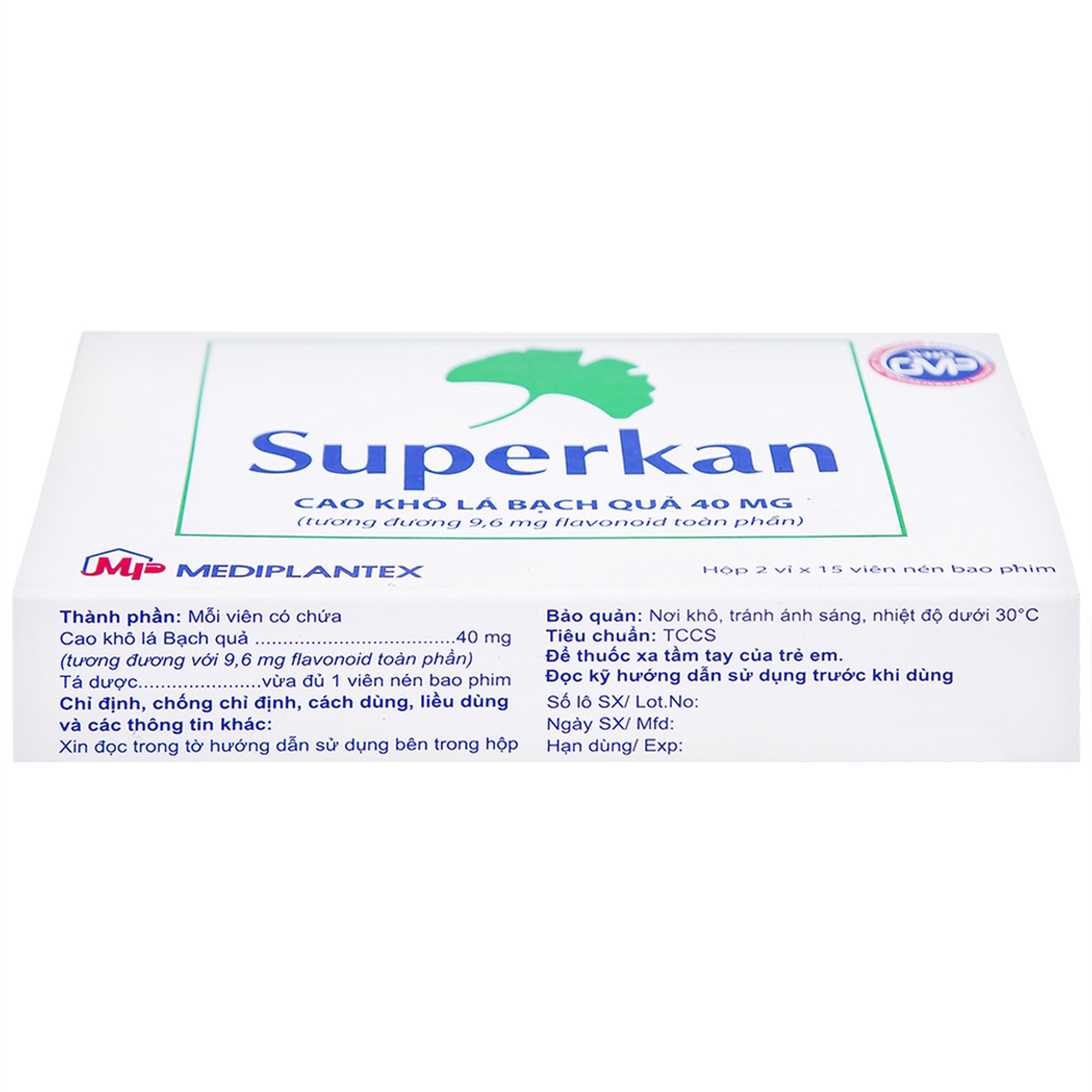 Thuốc Superkan Mediplantex điều trị mất trí nhớ ngắn hạn (2 vỉ x 15 viên)