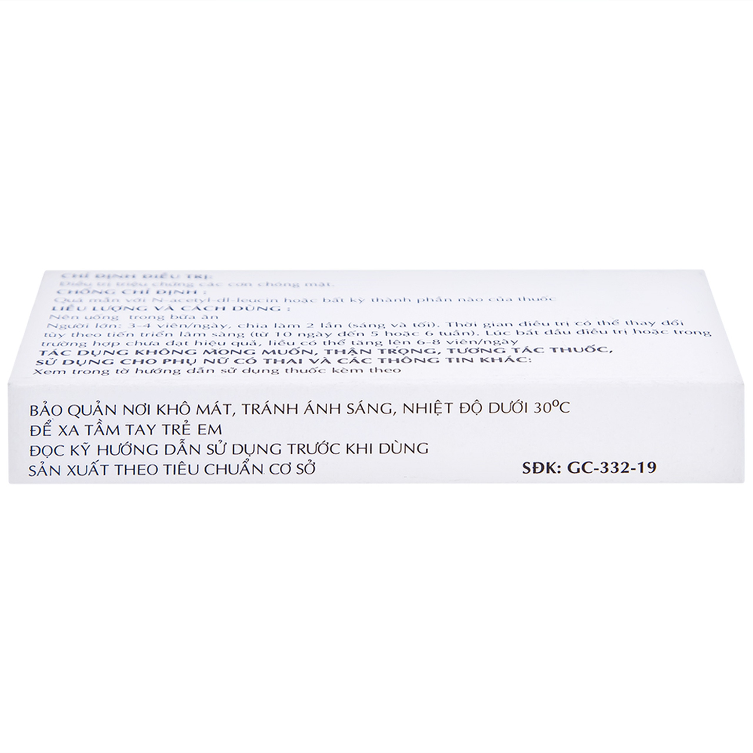 Thuốc Taginyl 500mg Thành Nam điều trị triệu chứng cơn chóng mặt (2 vỉ x 10 viên)