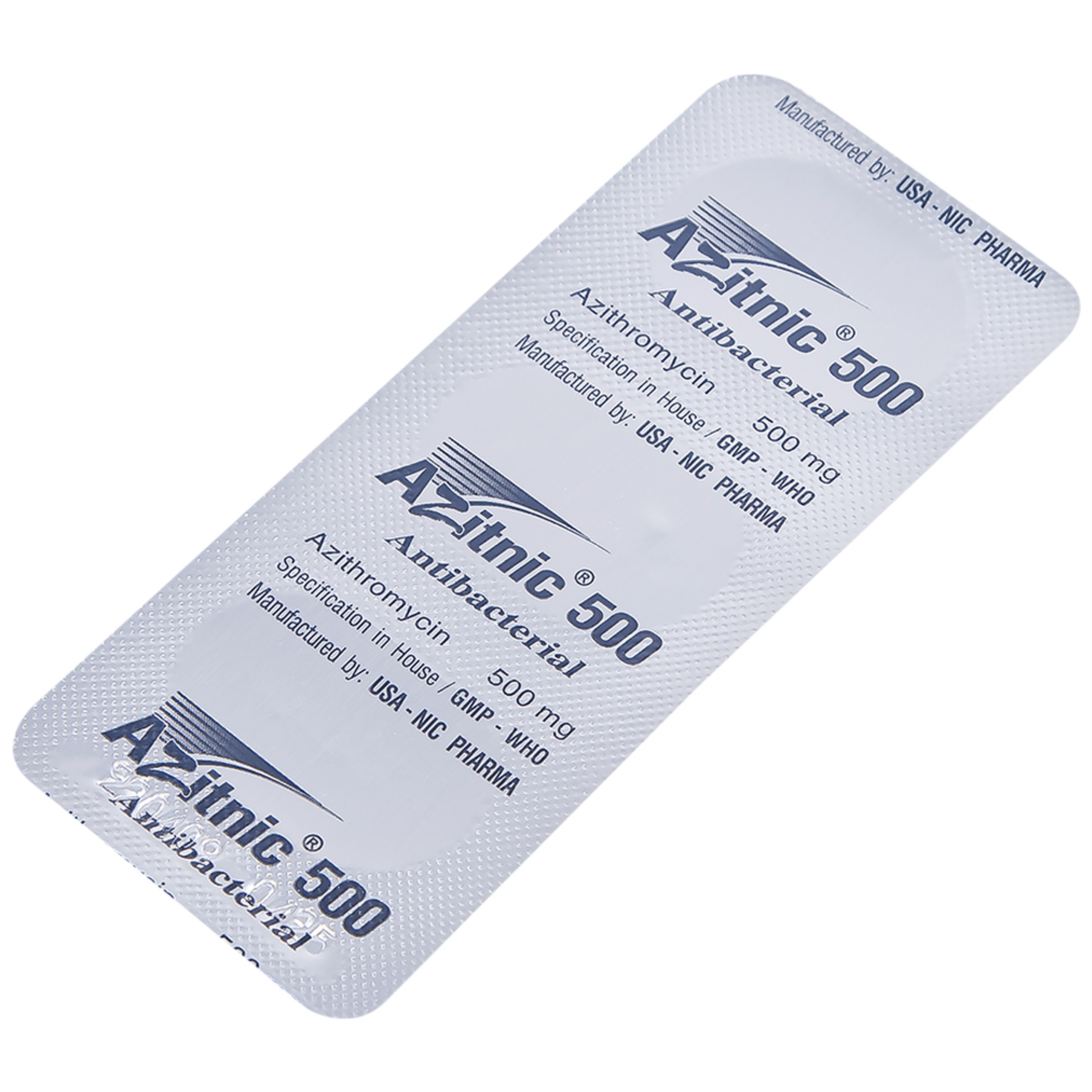 Thuốc Azitnic 500 USA - NIC Pharma điều trị nhiễm khuẩn (6 viên)