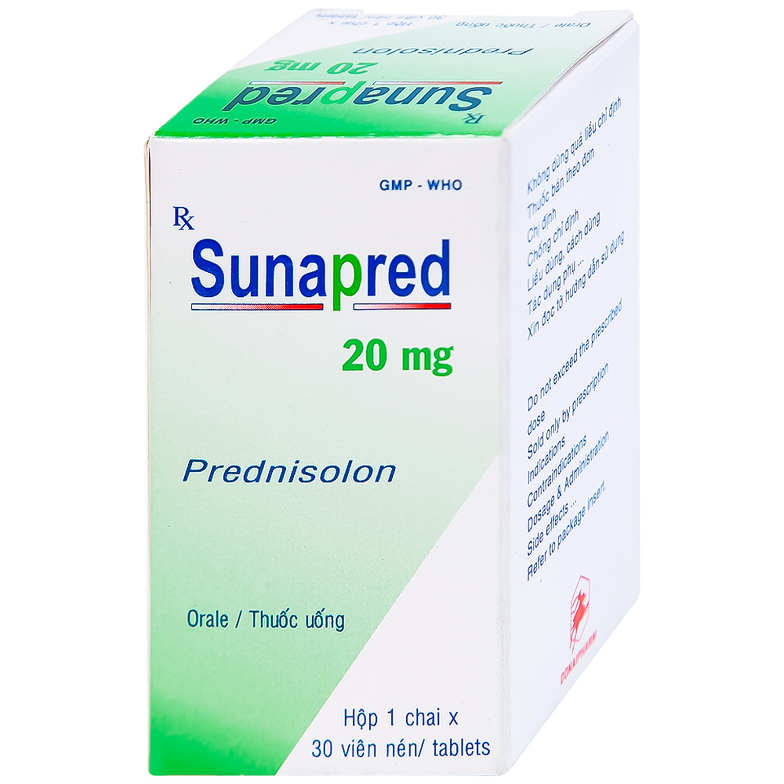 Thuốc Sunapred 20mg Donaipharm chống viêm, chống dị ứng (30 viên) 